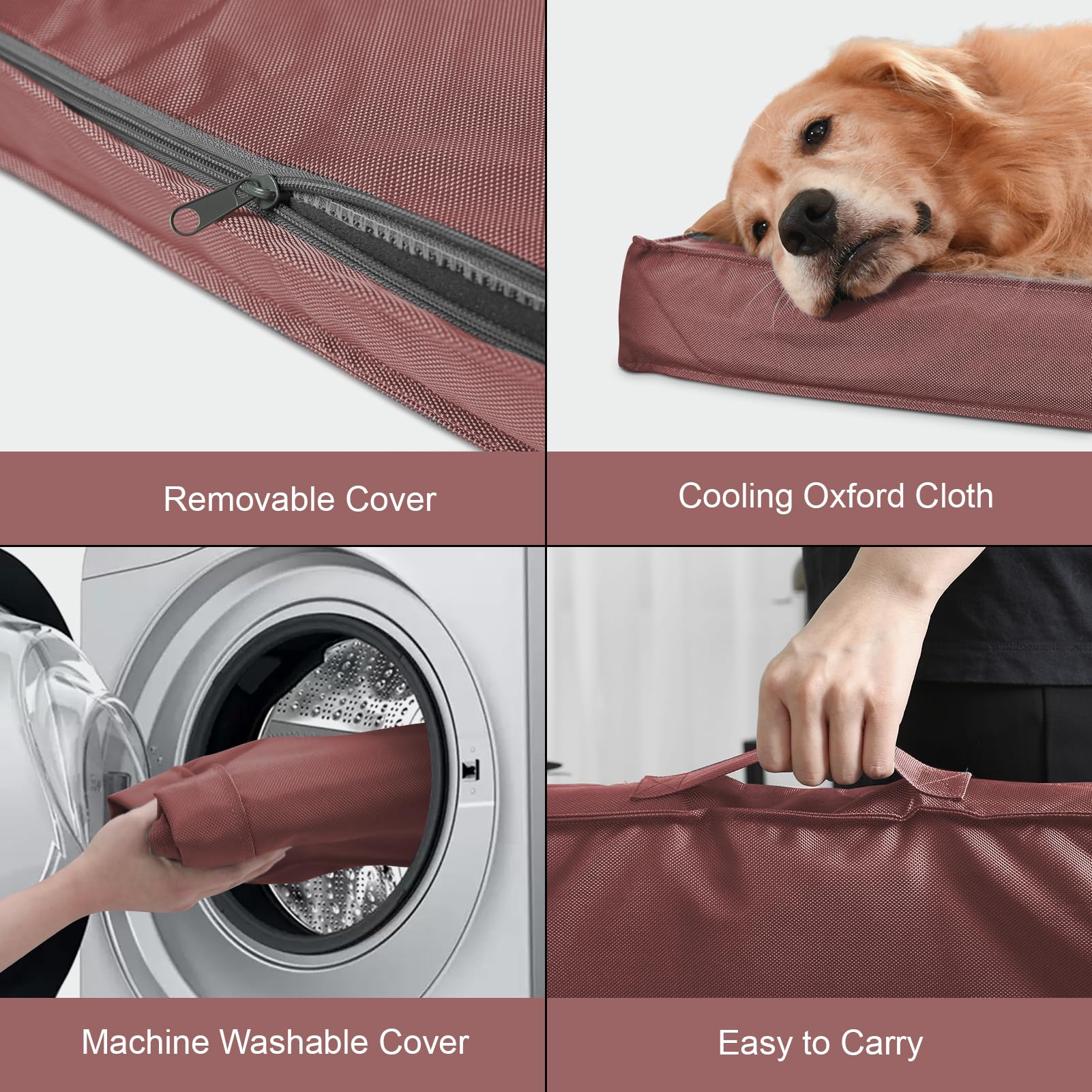 Tail Stories Outdoor Extra Large Dog Bed, Jumbo Waterproof Dog Bed For Large Dogs, Orthopedic Egg Foam Pet Bed Mat With Removabl