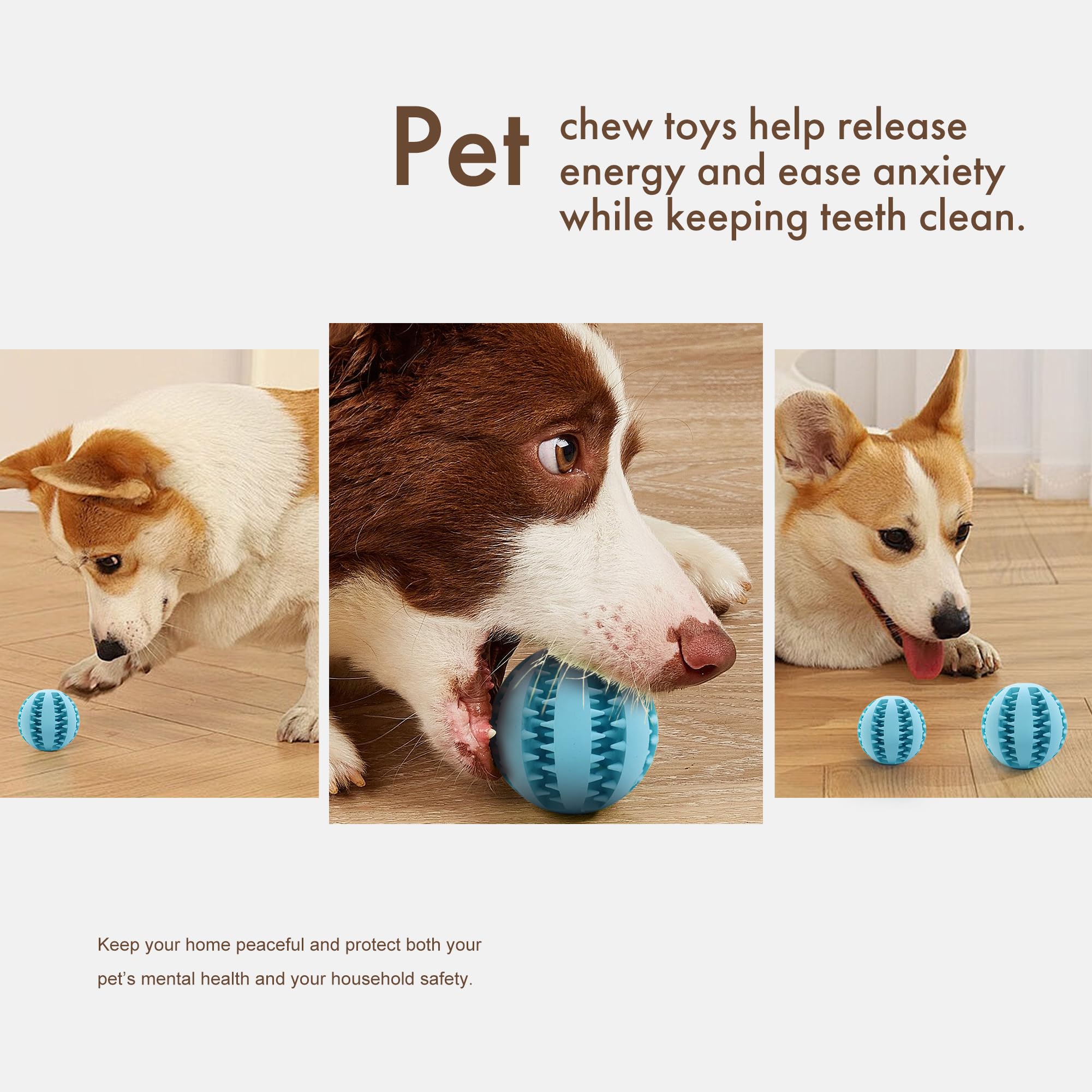 Miras Pocket Engaging Treat-Dispensing Chew Ball for Dogs - Natural Rubber Puzzle Toy for Teething, Boredom & Dental Health (Sk