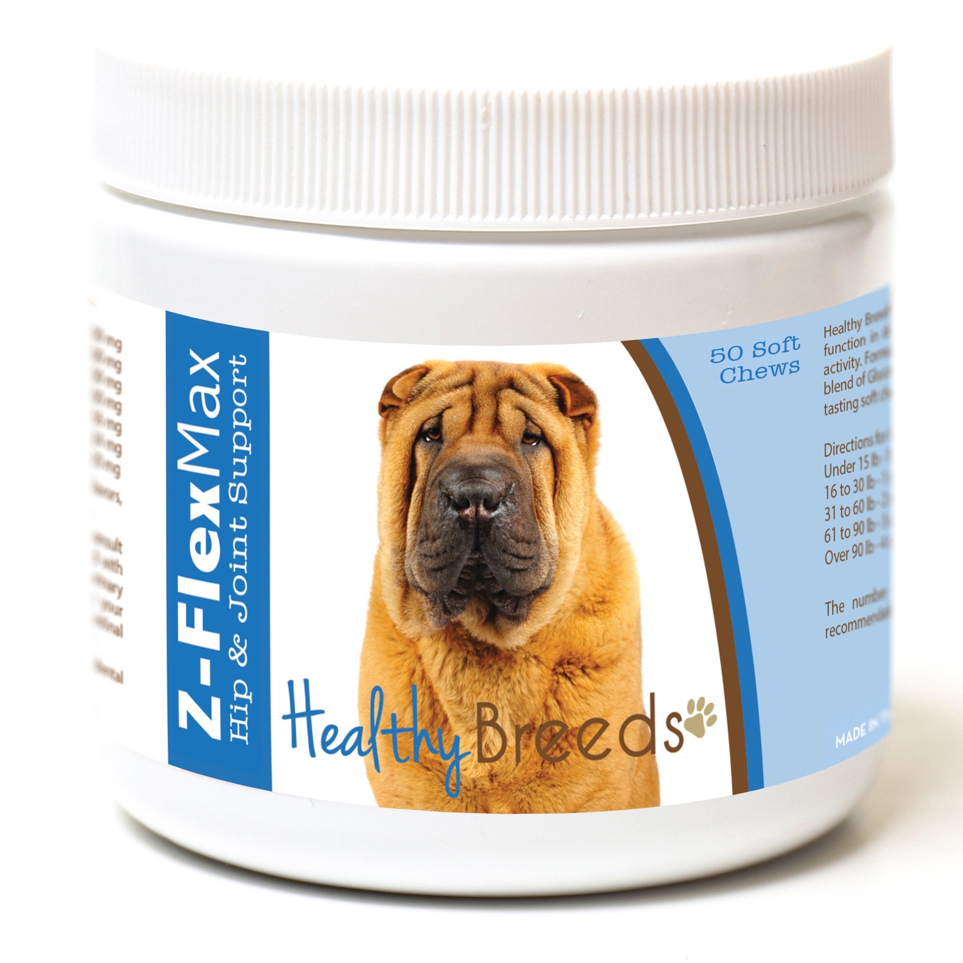 Healthy Breeds Chinese Shar Pei Z-Flex Max Hip and Joint Soft Chews 50 Count