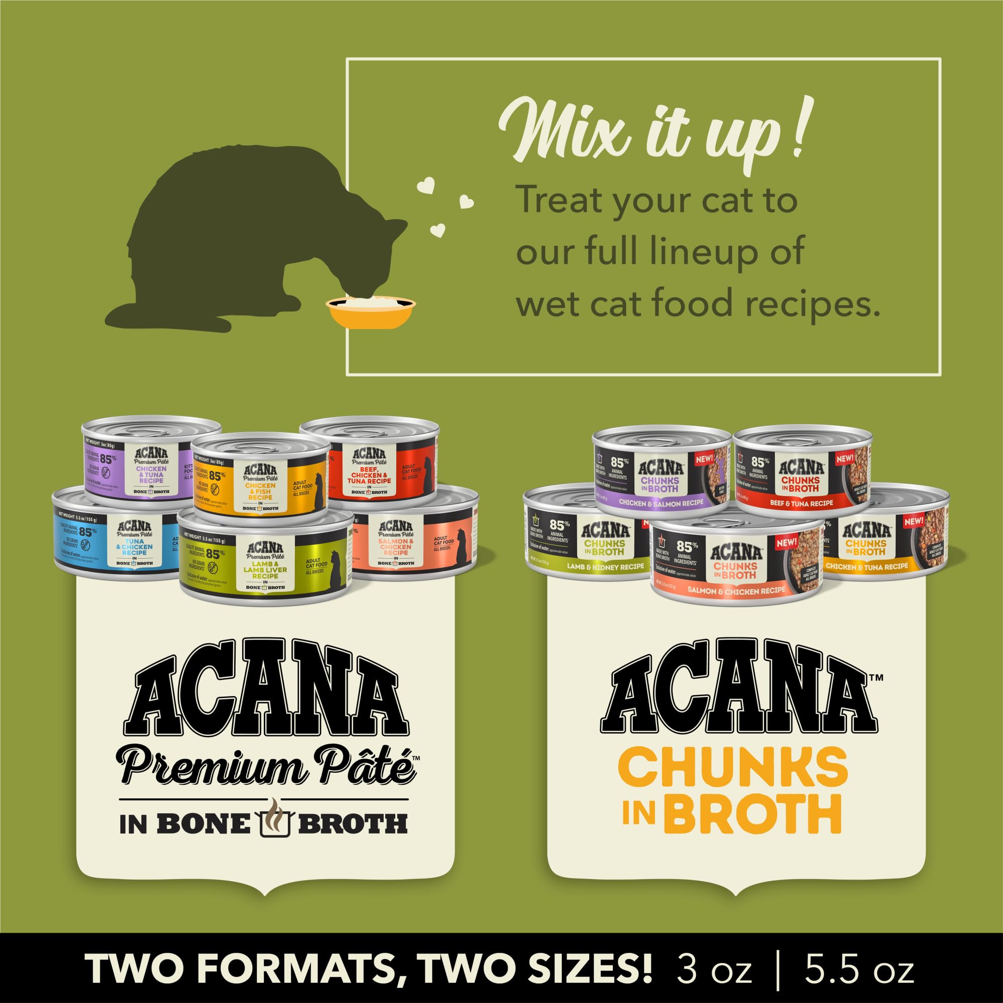 ACANA Chunks in Broth Wet Cat Food Salmon & Chicken Recipe 3oz Cans (12 Count)