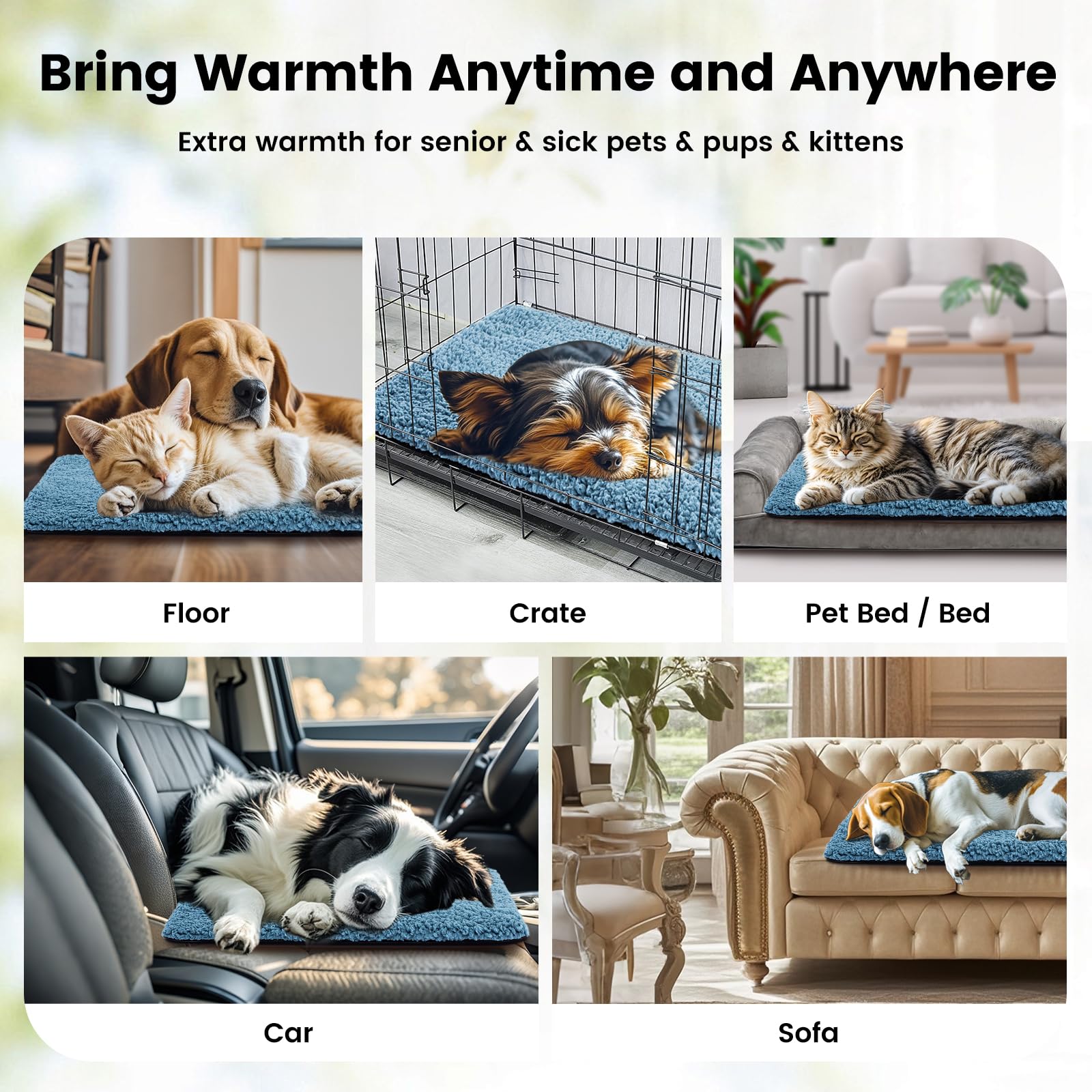 Miguel Cat Bed Self Warming Dog Bed Cat Self Heating Mat For Dog Heating Pad For Dogs House 30 X 20 Inch Thermal Dog Crate Pad,