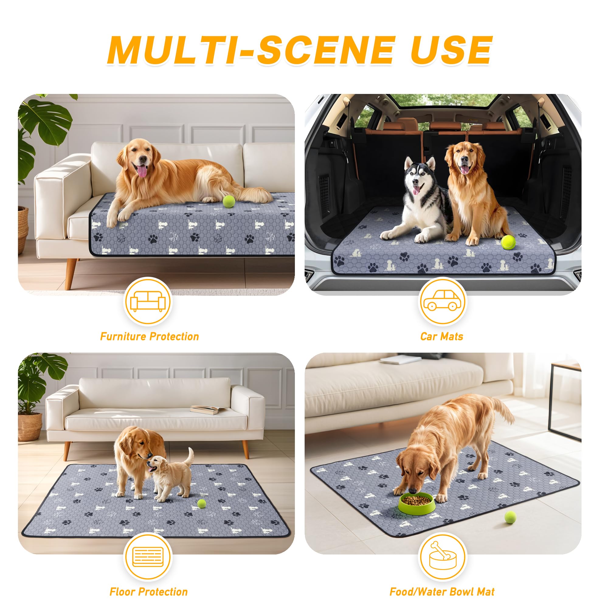 Washable Pee Pads For Dogs, 2 Pack Reusable Puppy Pads, Waterproof Pet Pee Pads For Dog Potty Training, Extra Large Dog Pee Pads