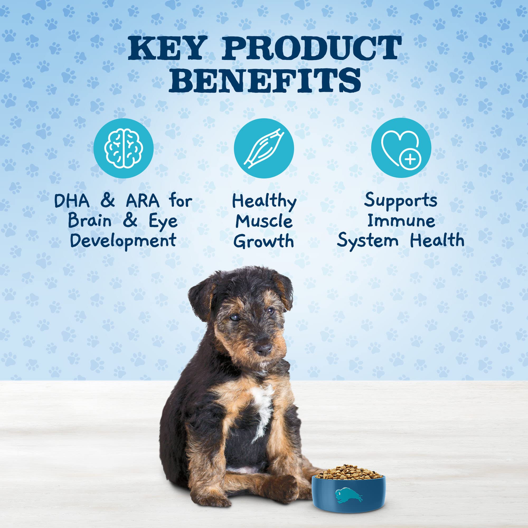 Blue Buffalo Baby Blue Natural Dry Food for Puppies, Healthy Growth Formula with DHA, Savory Chicken Recipe, 11-lb. Bag
