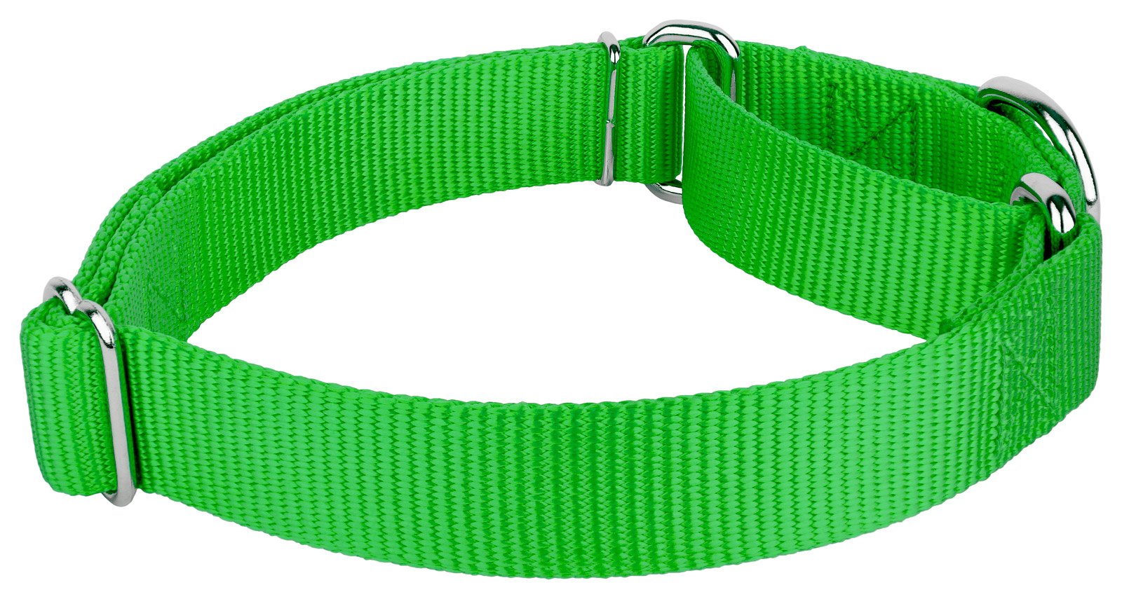 Country Brook Petz - Hot Lime Green Martingale Heavy Duty Nylon Dog Collar - 21 Vibrant Color Options (3/8 Inch Width, Micro)