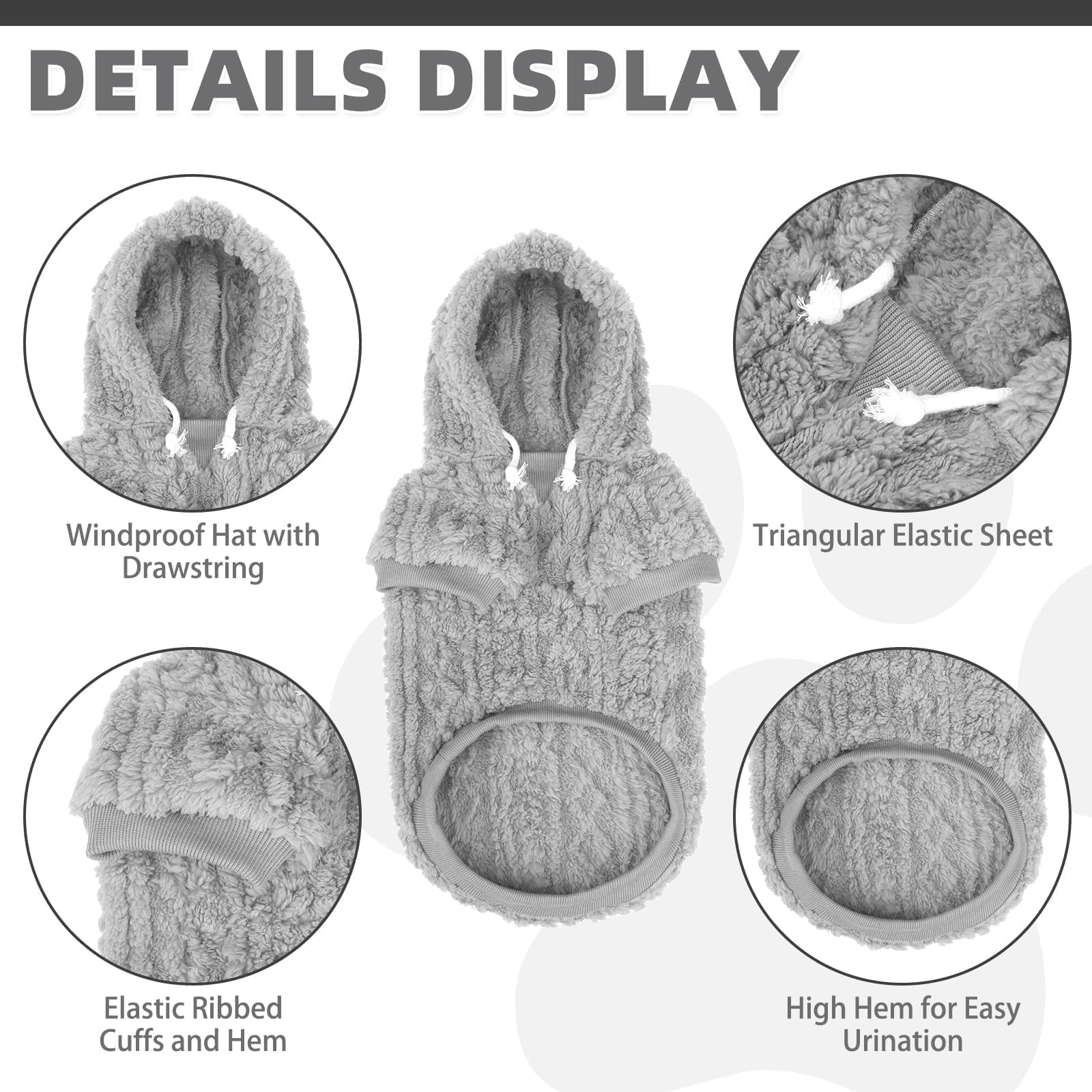 Kooltail Fleece Dog Sweater Hoodie For Small Medium Large Dogs - Super Soft Fall Dog Clothes Knitted Sweatshirt With Leash Hole,