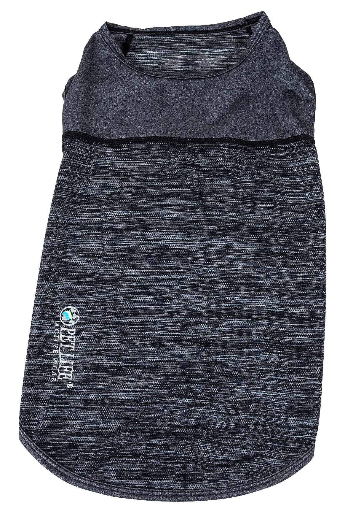 Pet Life Active 'Aero-Pawlse' Heathered Quick-Dry And 4-Way Stretch-Performance Dog Tank Top T-Shirt(D0102H7Lt3W.)