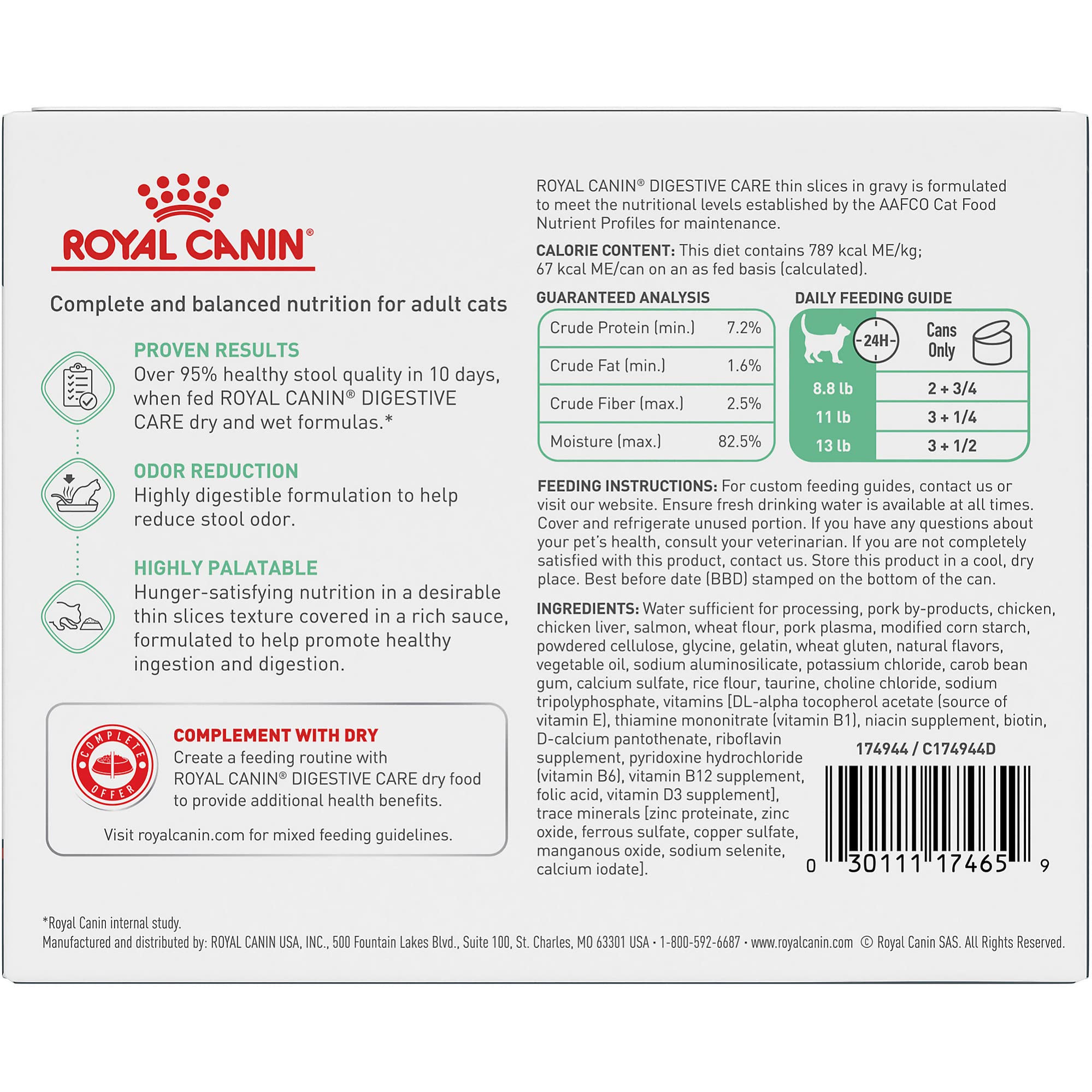 Royal Canin Digestive Care Thin Slices in Gravy Wet Cat Food, 3 Ounce (Pack of 6) - Package May Vary