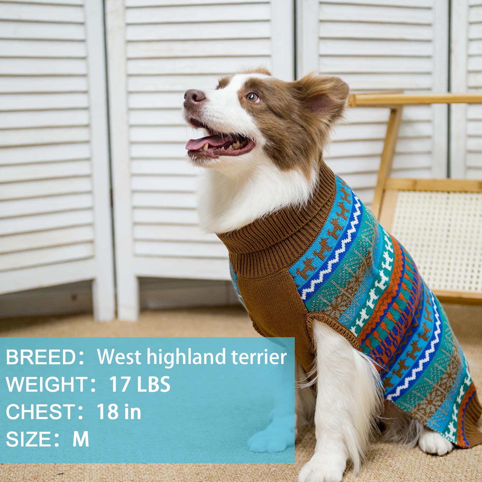 Dog Sweater - Winter Coat Apparel Clothes With Colorful Stripes For Cold Weather