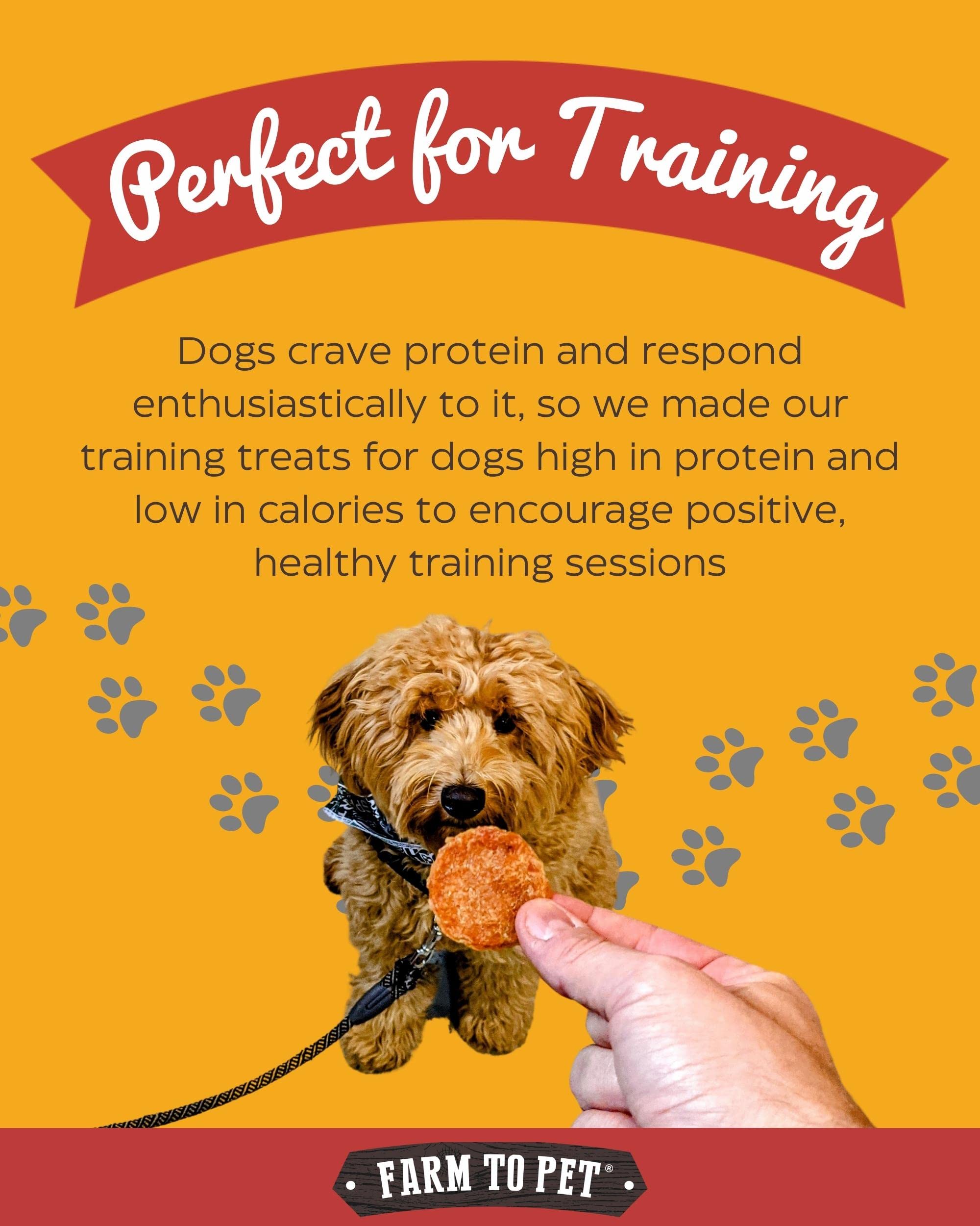 Farm To Pet Dog Training Treats - Chicken Chips, Single Ingredient, Lean, All Natural, Healthy Dog Treats for Small, Medium, Lar