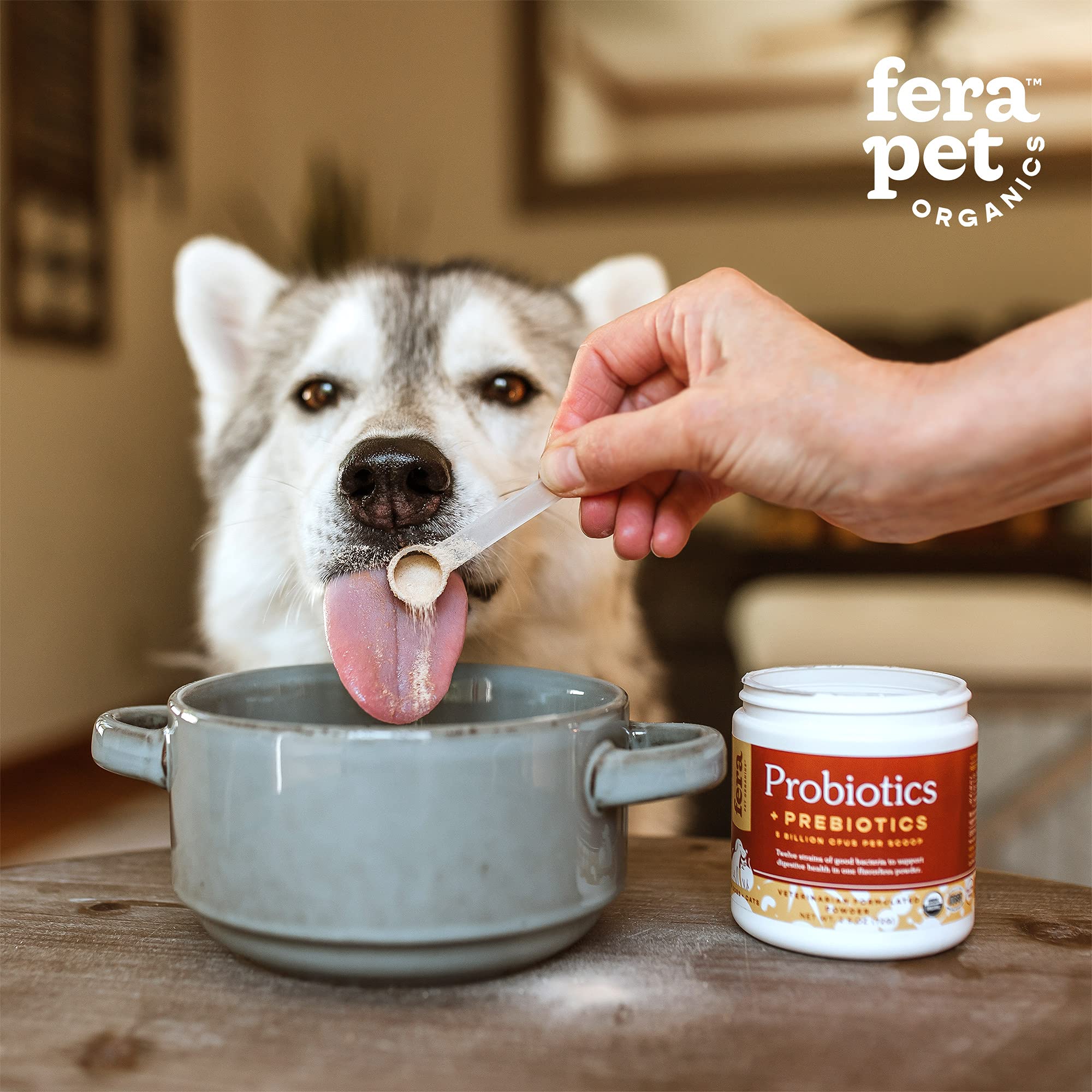 Fera Pet Organics -Probiotics for Dogs and Cats - USDA Organic Certified - Advanced Max-Strength Vet Formulated - All Natural Pr