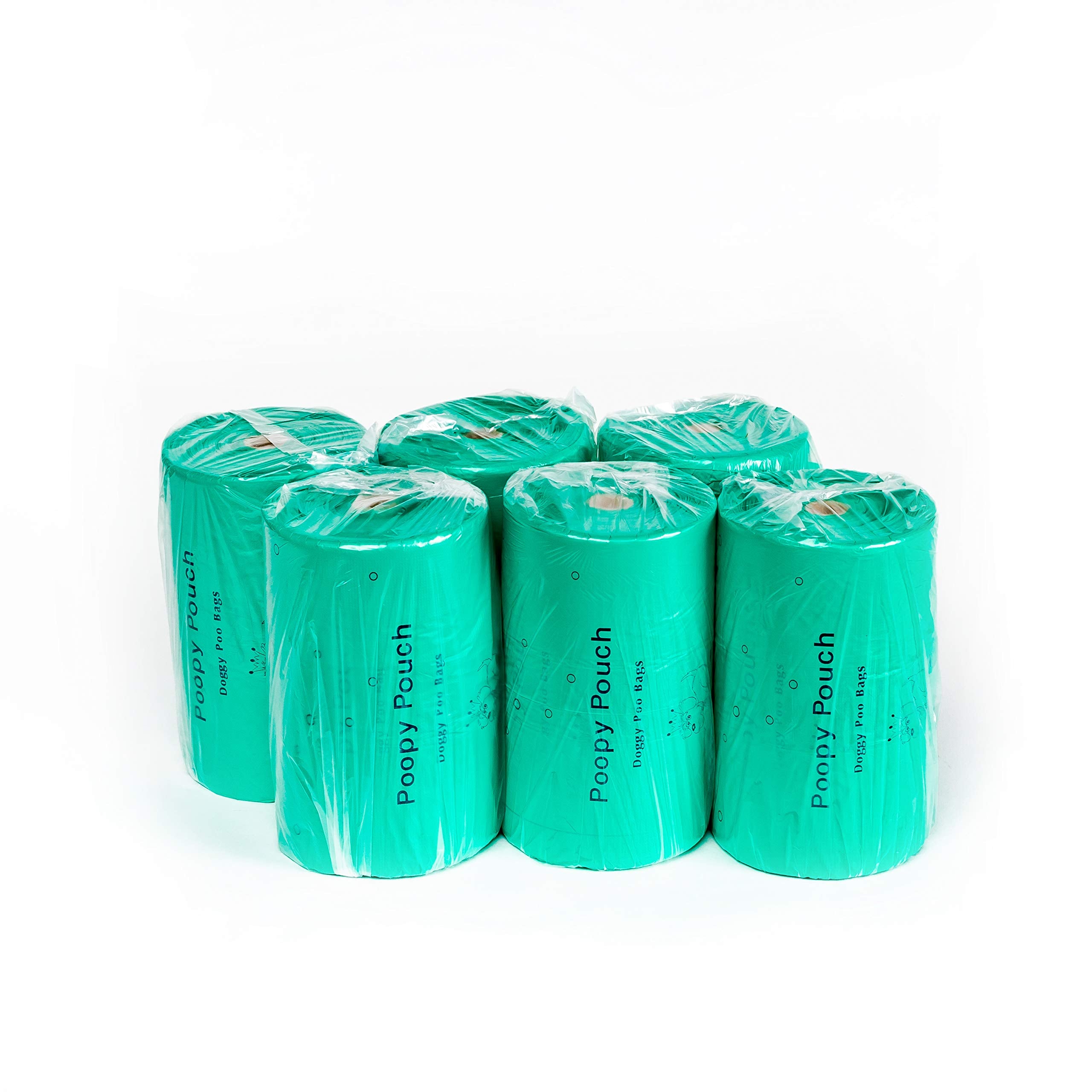 Poopy Pouch Tie-Handle Pet Waste Bags - 6 rolls of 400pcs (2400pcs) 7x15 Lemon-Scented Bags with Handles - Compatible with Most 