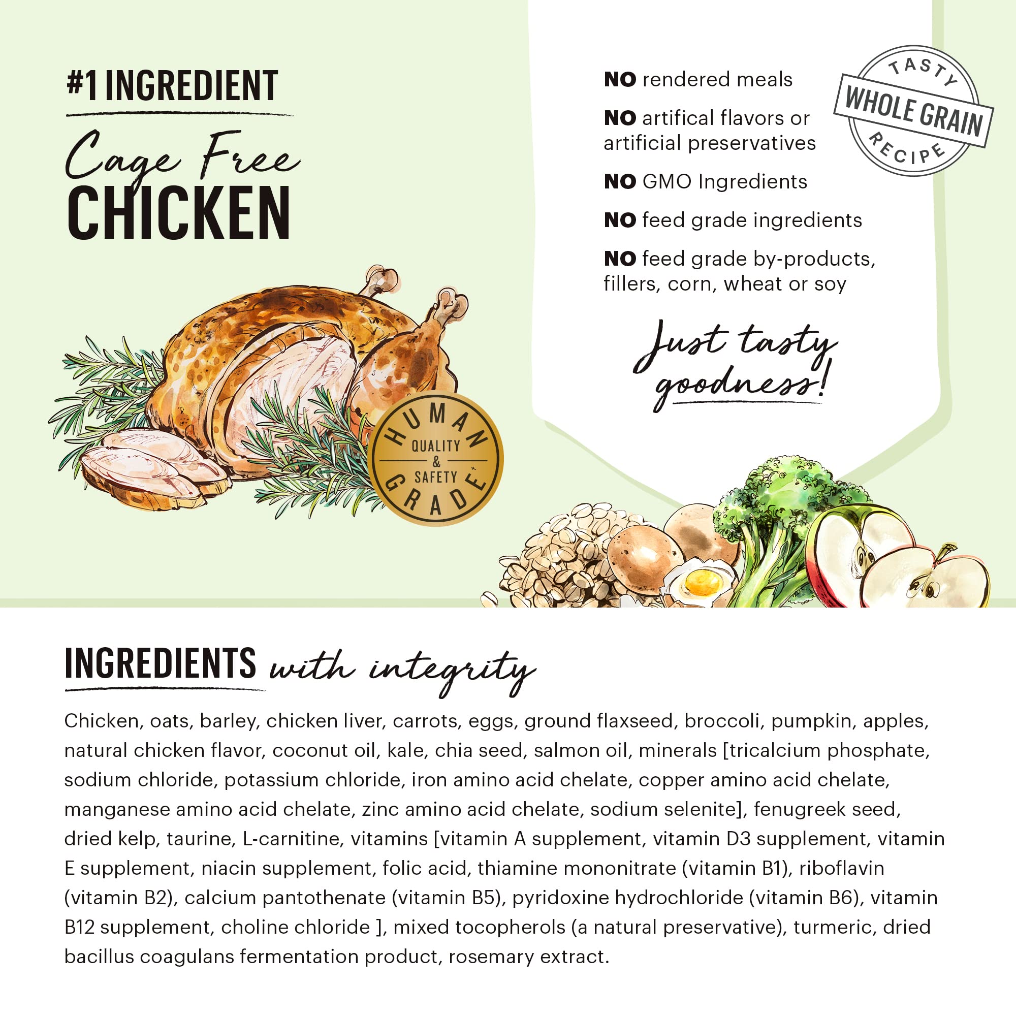 The Honest Kitchen Whole Food Clusters Whole Grain Chicken & Oat Dry Dog Food, 20 lb Bag