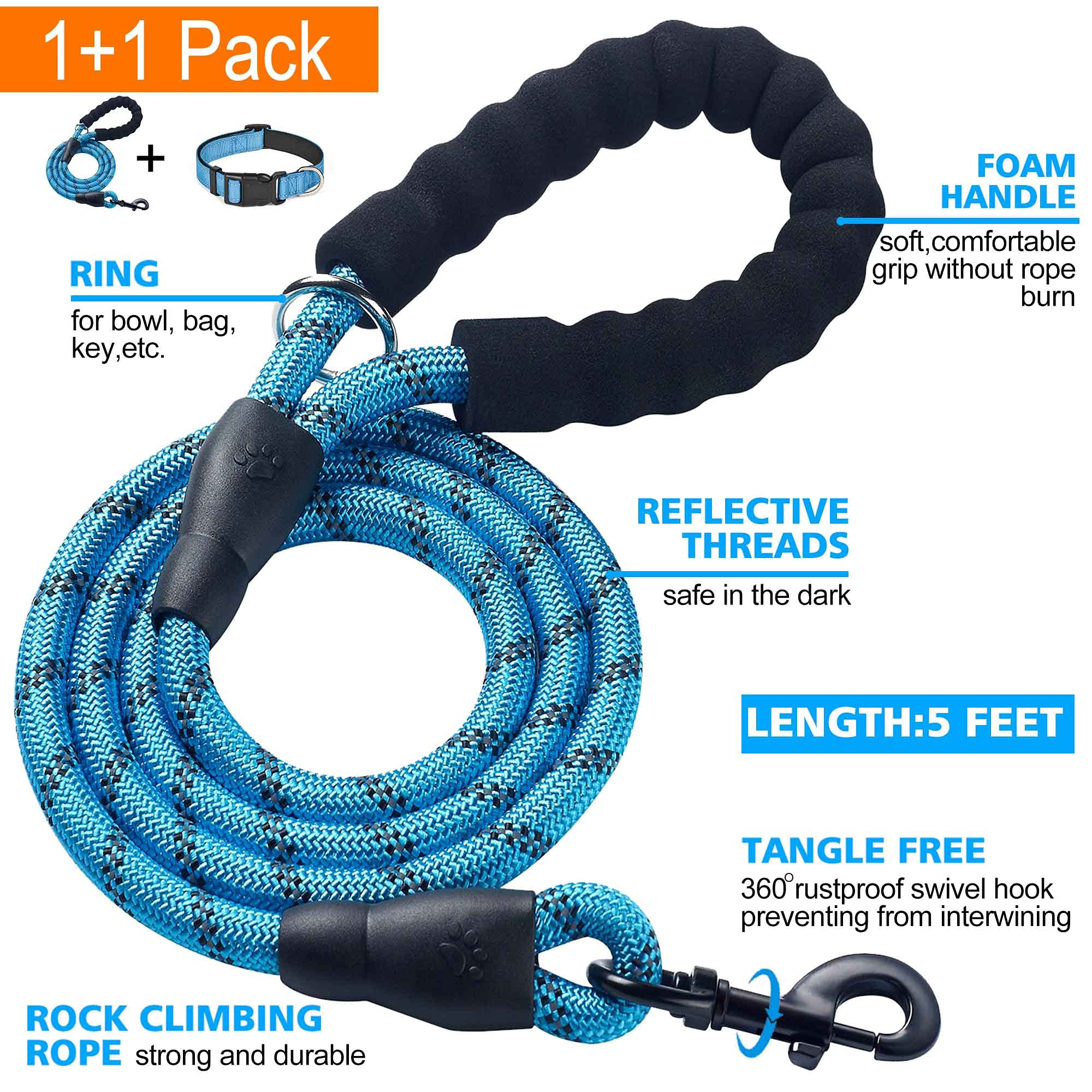Ladoogo Reflective Dog Collar Padded With Soft Neoprene Breathable Adjustable Nylon Dog Collars For Small Medium Large Dogs (Med