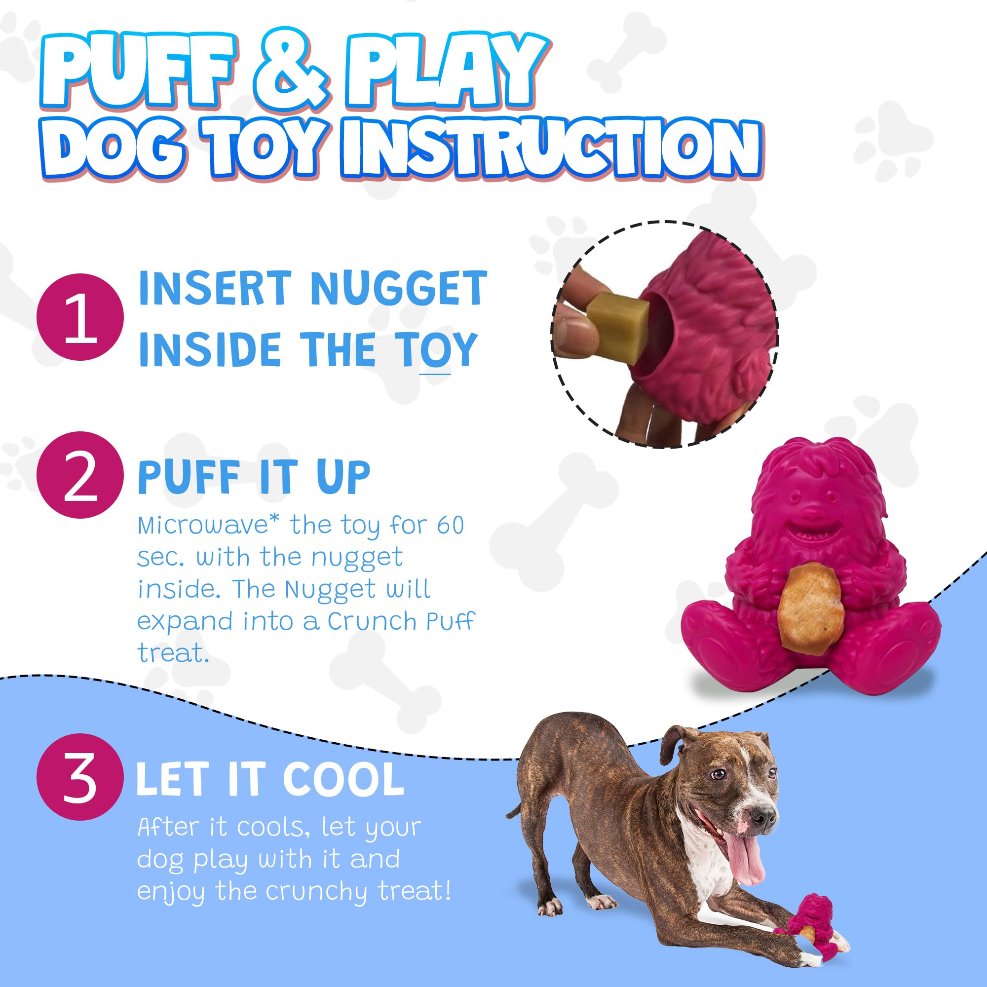 Yeti Puff & Play Dog Toy – Chew Holder & Treat Dispenser For Light To Moderate Chewers – Interactive Puzzle Toy For Teething & Behavior Training – Yeti Orange (Pink, Yeti)