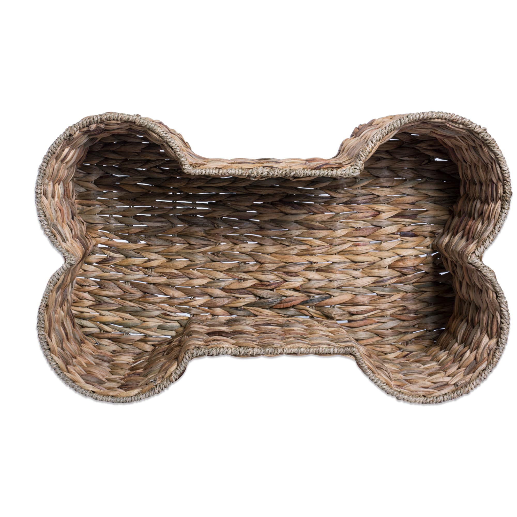 Bone Dry Pet Storage Collection Bone Shape Hyacinth Toy Basket, Natural, Medium