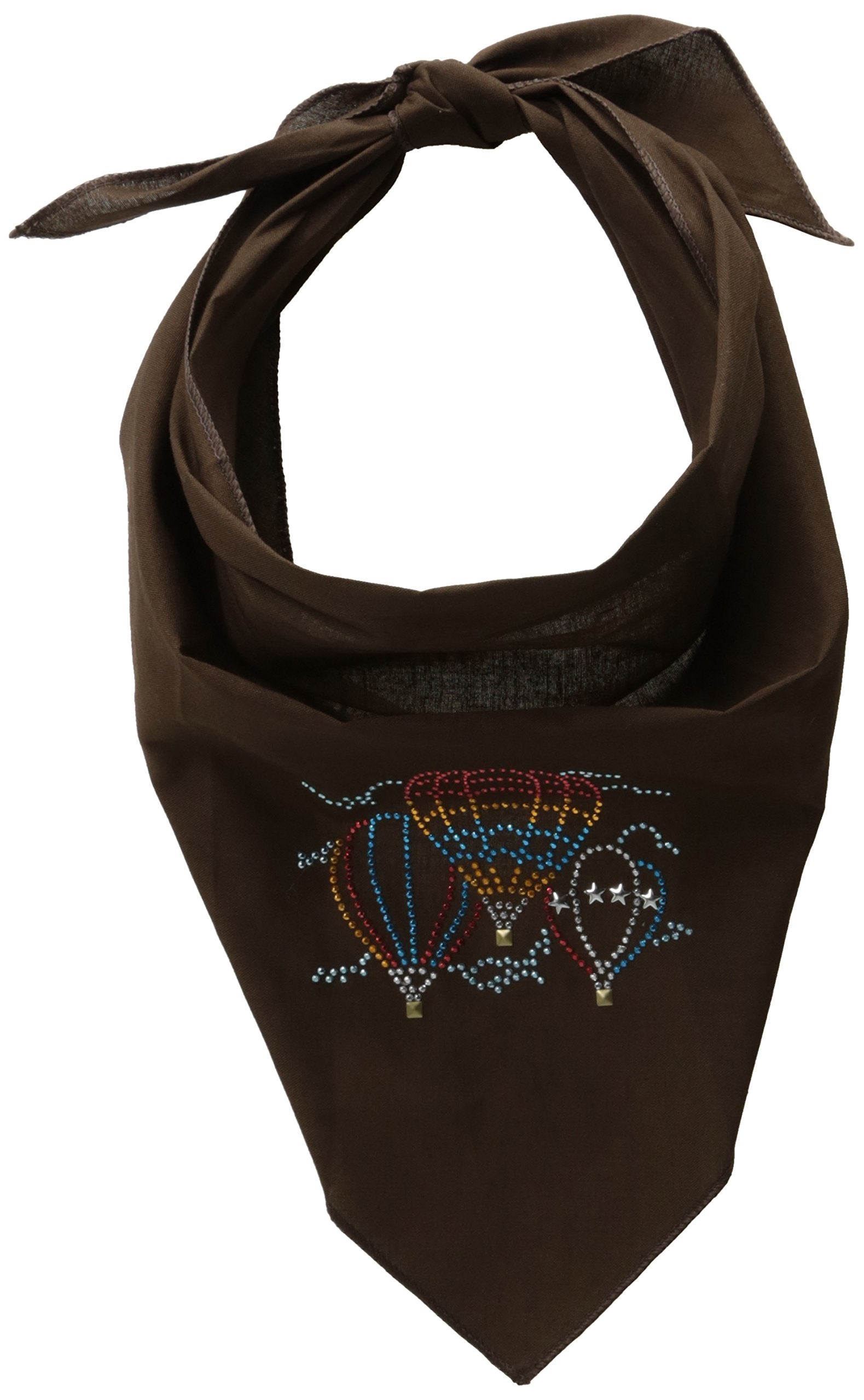 Mirage Pet Products Hot Air Balloons Rhinestone Bandana, Large, Cocoa