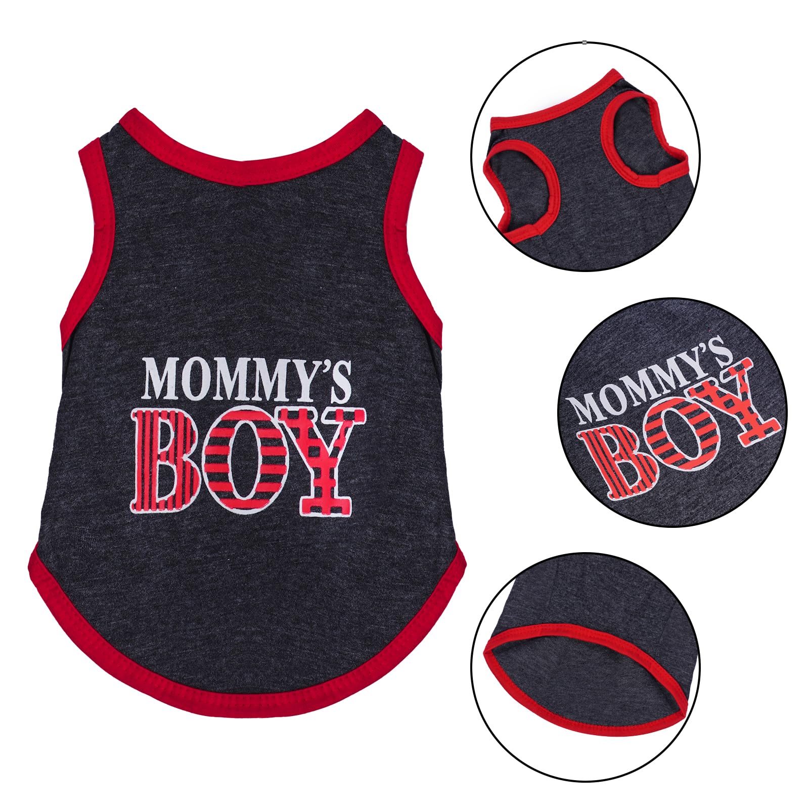 Pistha 4 Pack Dog Shirts Summer Printed Puppy Clothes Novel Sleeveless Pet T Shirts Dog Clothes For Small Medium Dogs Cats Boy(L