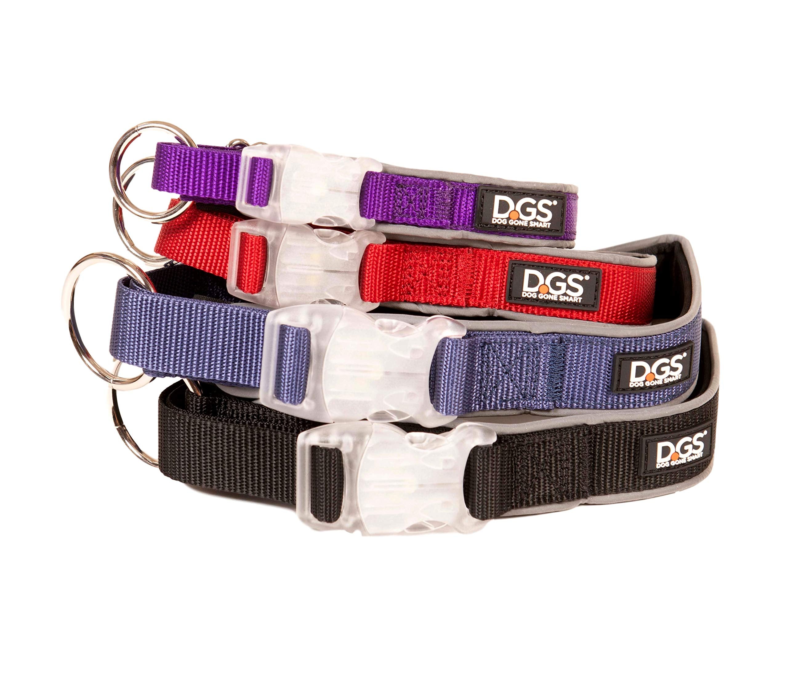 Dog Gone Smart Pet Products Super Bright Led All Day & Night Wear Safety Comet Collar Dogs, Adjustable Breathable Strong Nylon,