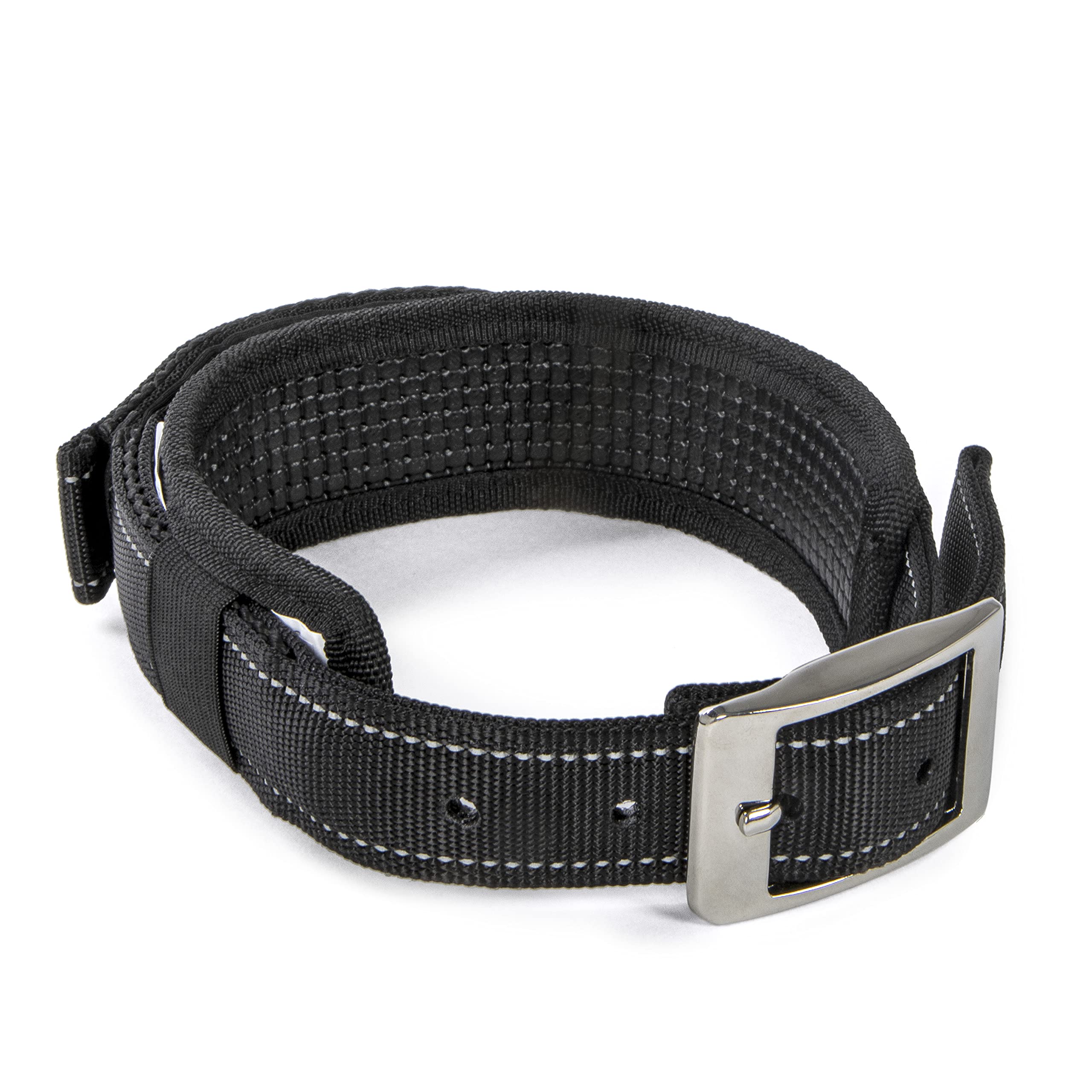 Sherpa Dog Collar, Built-in Quick Grab Handle, Padded - Black, Medium