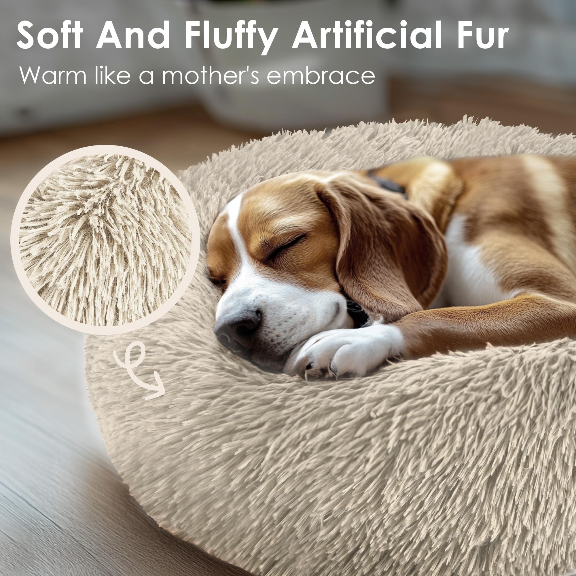 Dog Beds Large Sized Dog And Cats, 32In Pet Beds For Large Pet, Washable Indestructible Extra Large (Light Brown)
