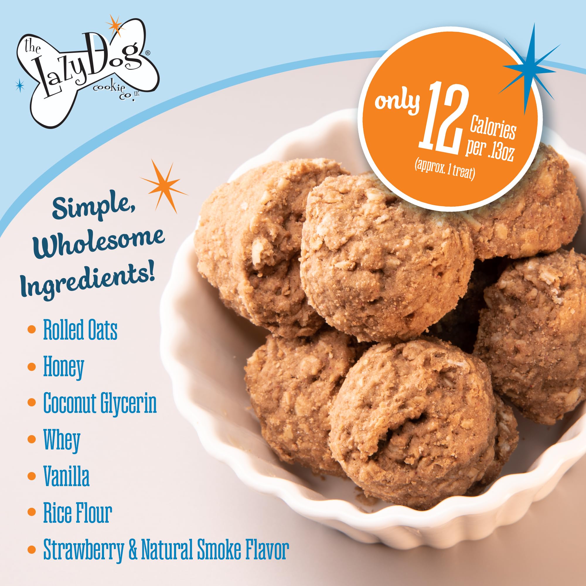 The Lazy Dog Cookie Co. Soft Dog Treats, Mutt Mallows Strawberry Smoochies, for Small, Medium and Large Dogs, Wheat-Free, Baked