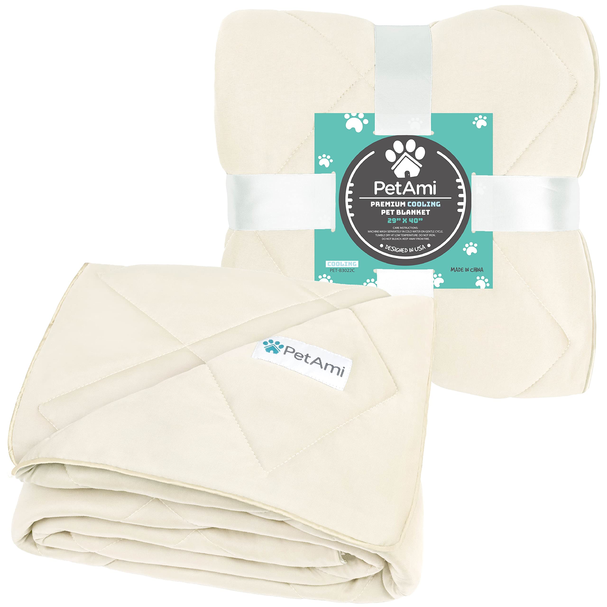 Petami Premium Cooling Dog Blanket | Lightweight Fluffy Pet Throw Blanket Bed Cover For Dogs, Cat, Puppies | Pet Blanket Furniture Protector Couch Sofa | Reversible Fuzzy Cozy | 40X60, Beige Latte