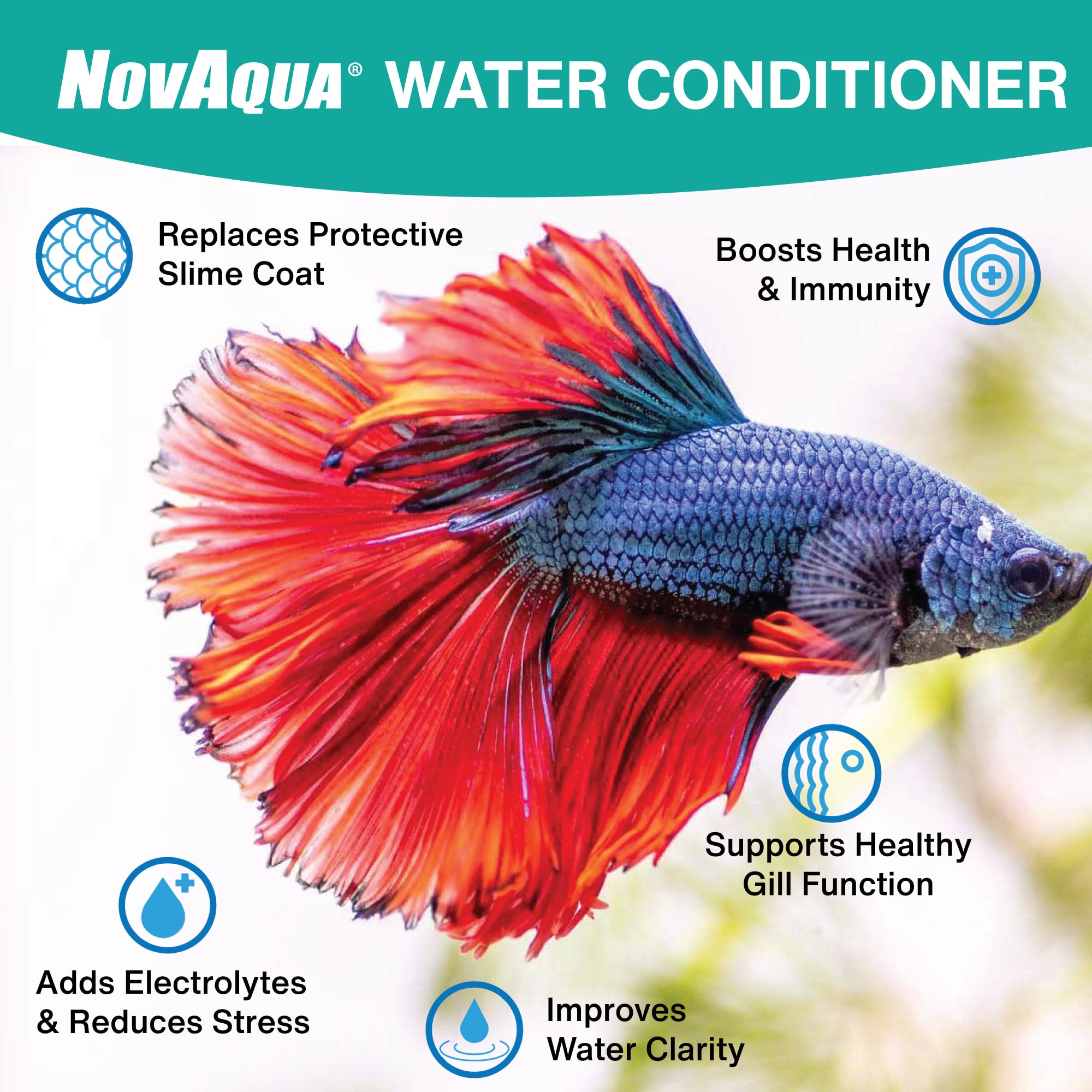 KORDON Novaqua Aquarium Water Conditioner for Freshwater & Saltwater - Instantly Detoxifies Chlorine, Chloramines, & Heavy Metal