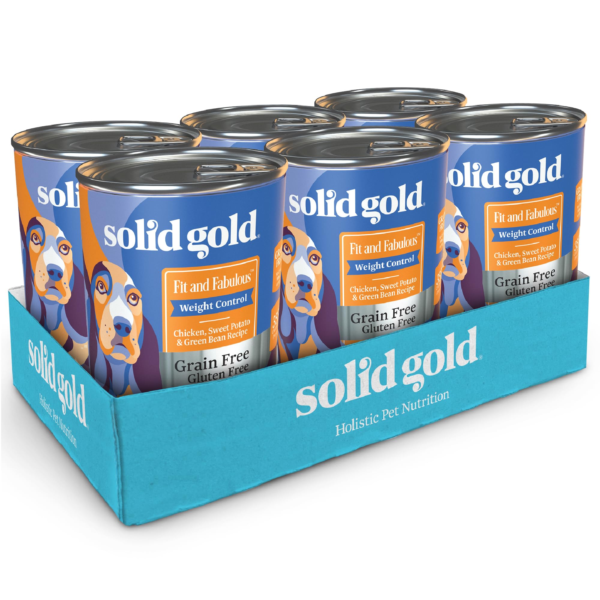 Solid Gold Weight Management Dog Food - Fit & Fabulous Wet Grain Free Dog Food Made with Real Chicken, Sweet Potato and Green Be