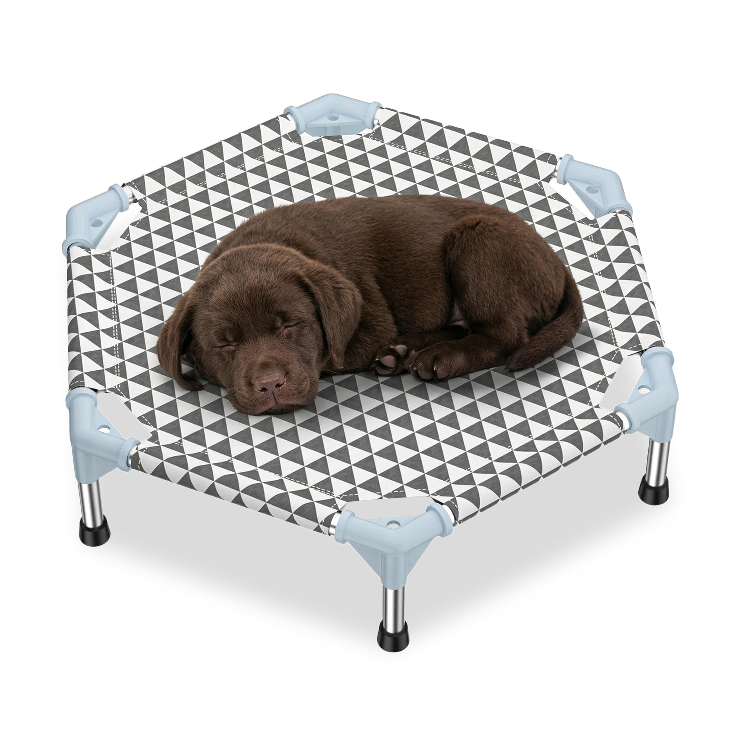 Kuntrust Elevated Outdoor Dog Bed (6 Sided Small, Triangle)