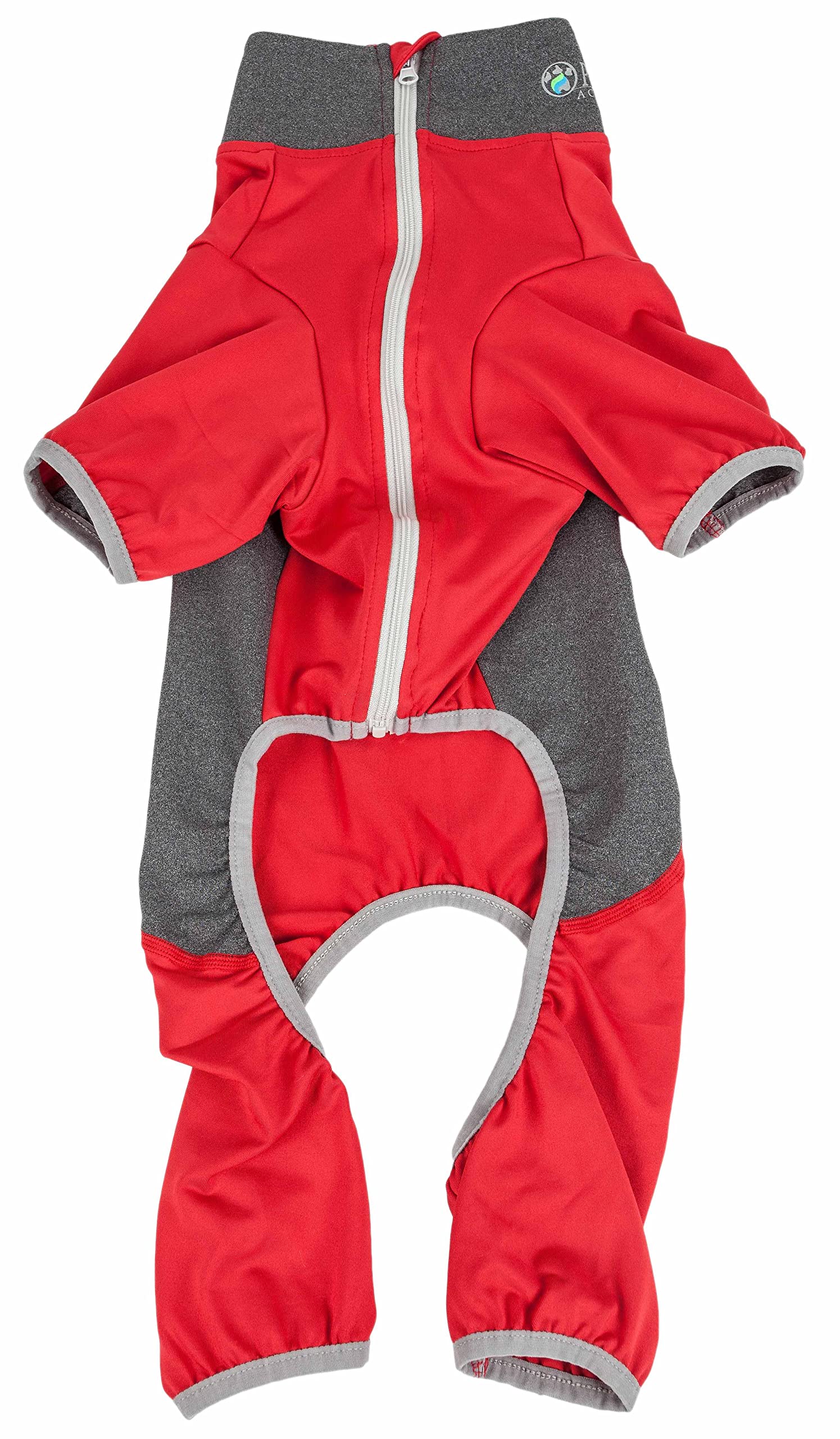 Pet Life ?Active 'Warm-Pup' Heathered Performance 4-Way Stretch Two-Toned Full Body Warm Up, X-Large, Red