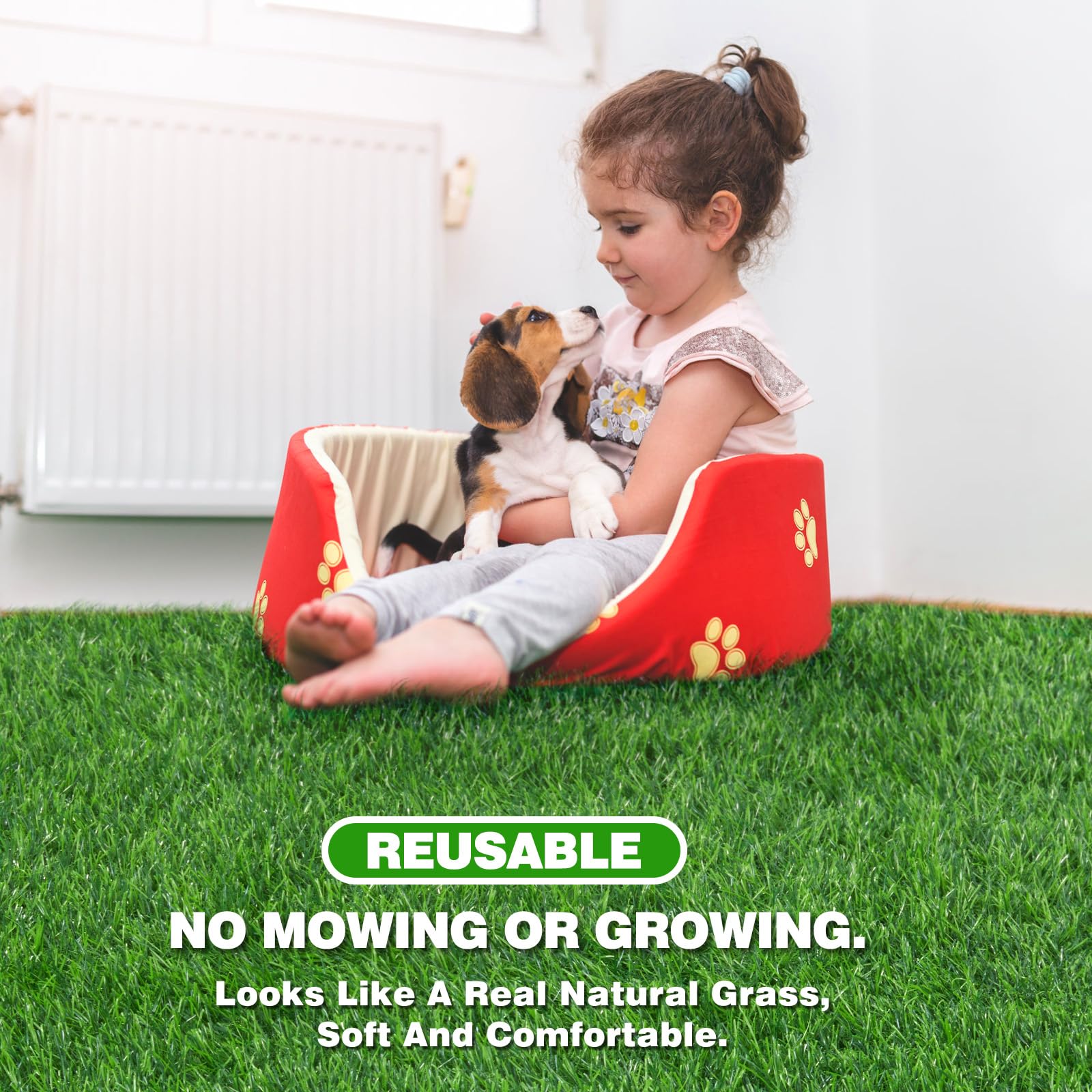 Oiyeefo Artificial Pee Grass Pad For Dogs, Fake Grass Replacement Pads For Dog Potty Tray Training Pet Turf, Indoor And Outdoor