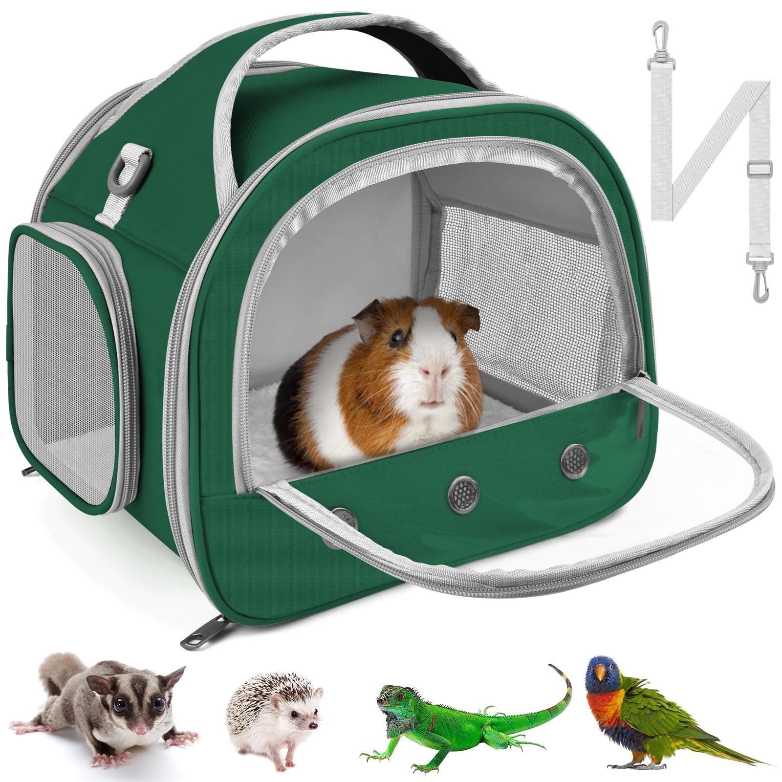 Bissap Bearded Dragon Travel Carrier, Portable Guinea Pig Carrier Bag Tortoise Carrier Pouch For Bunny Hamster Chinchilla Hedgeh