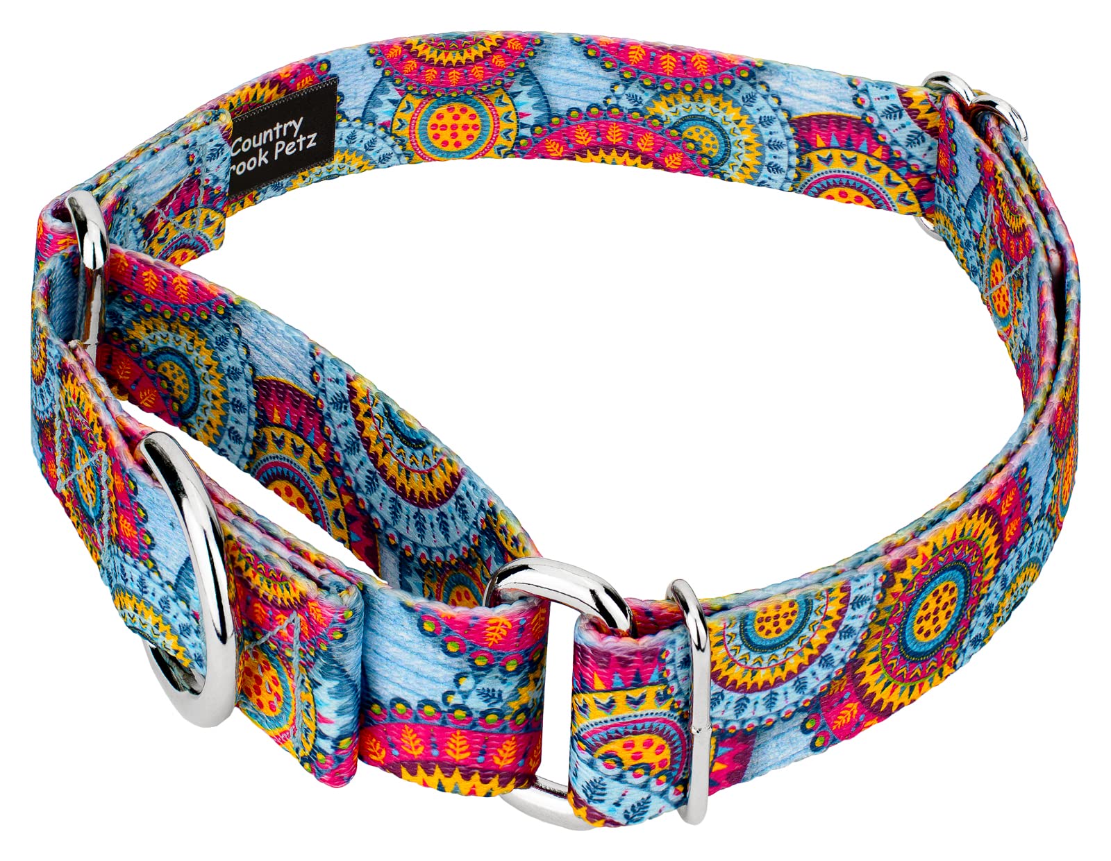 Country Brook Petz - Sky Mandala Martingale Dog Collar - Groovy Collection Featuring Far Out Designs (1 Inch, Medium)