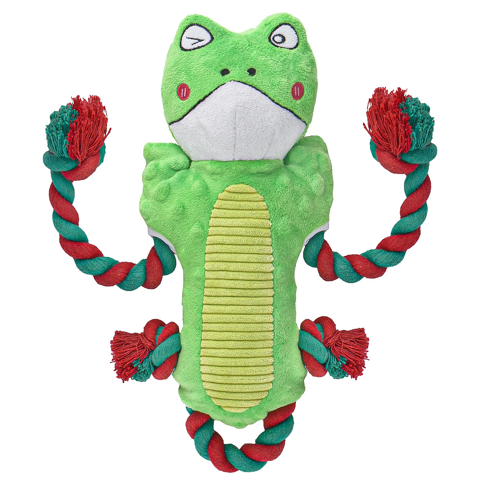 Pawspurr Squeaky Dog Toys, Dog Rope Toys Indestructible Natural Cotton Interactive Dog Toys, Tug Of War Tough Chew Toys For All 
