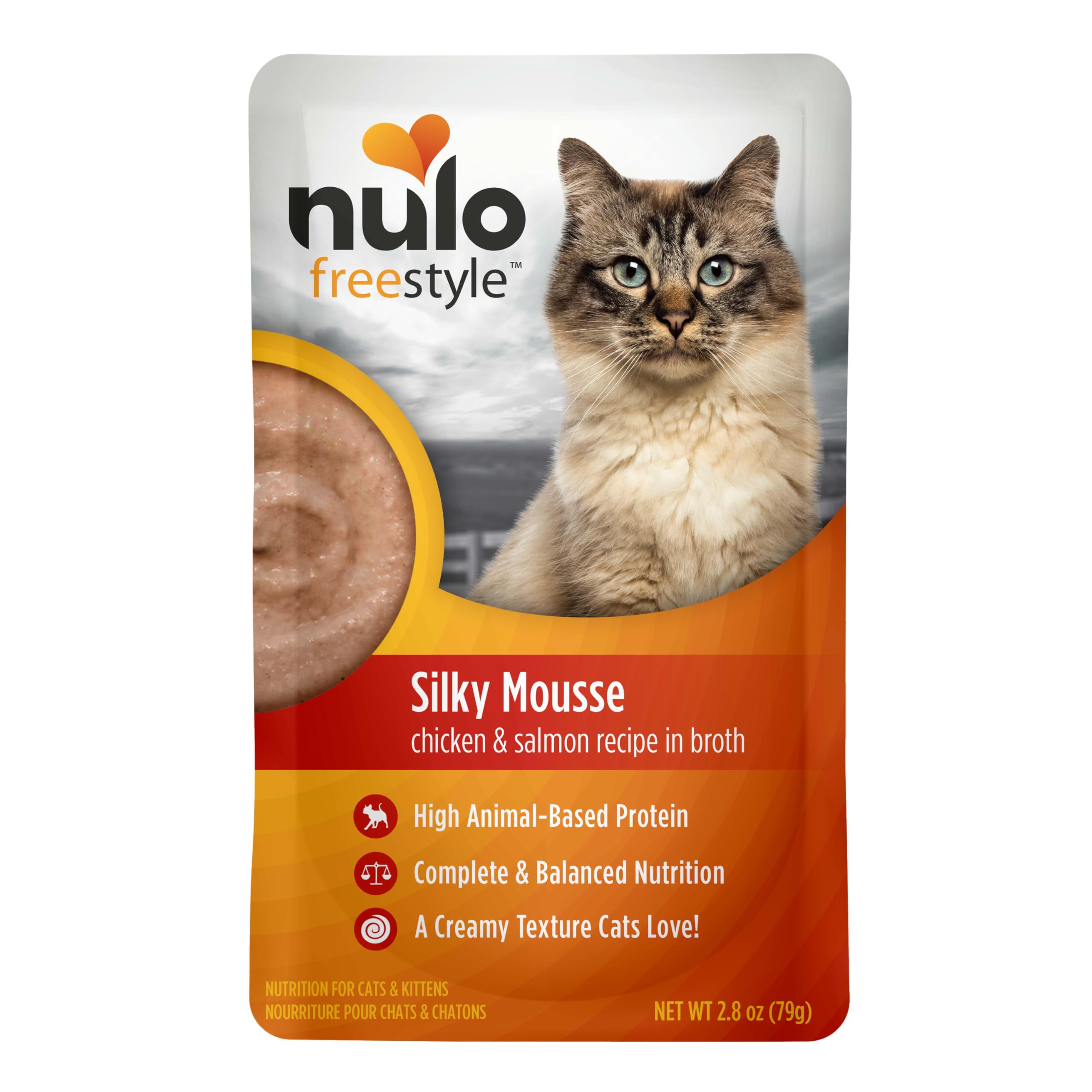 Nulo Freestyle Wet Cat Food Mousse, High Protein, Chicken & Salmon, 2.8 oz (Pack of 24)