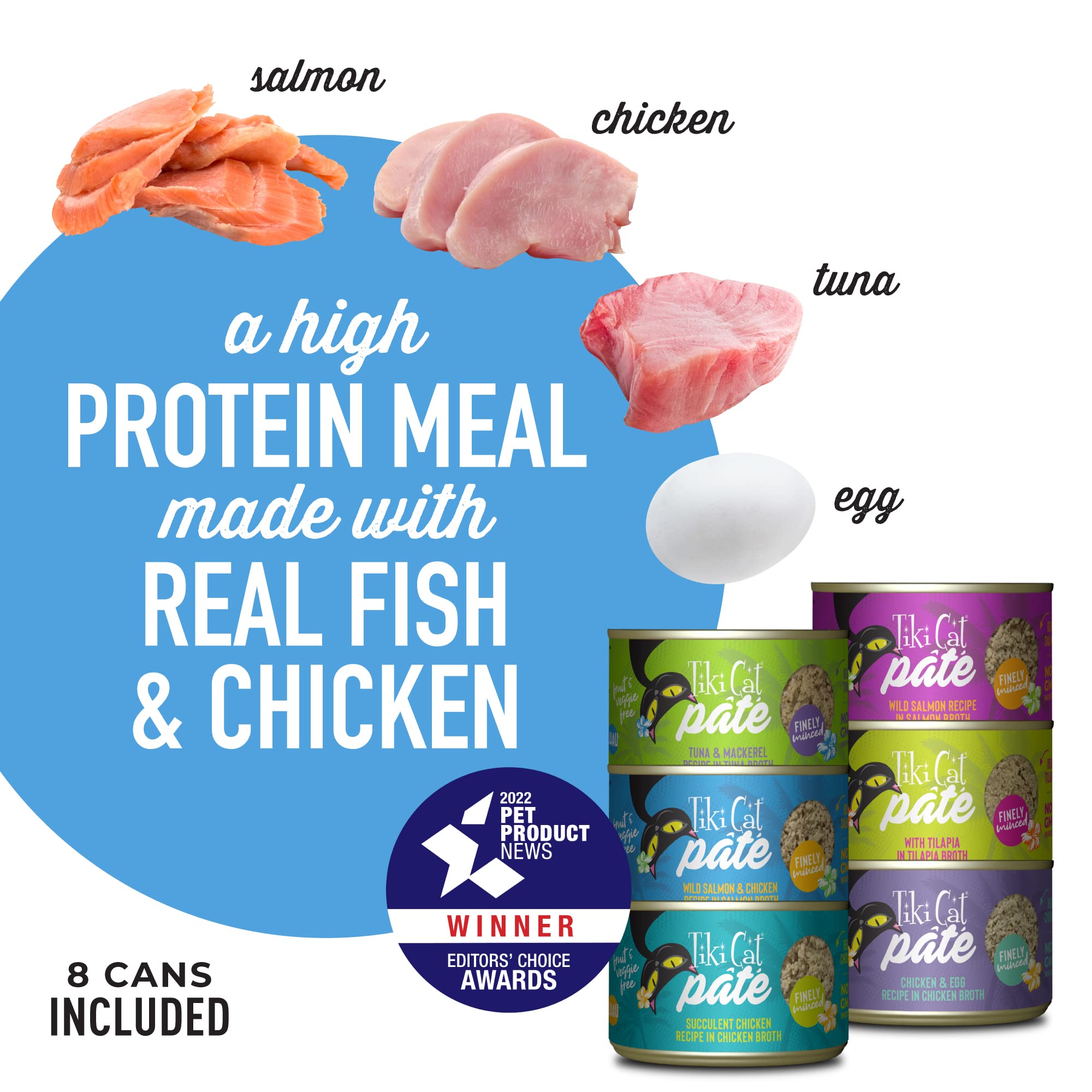 Tiki Cat Luau Pate Variety Pack, Succulent Combinations of Real Protein, Grain-Free Balanced Nutrition Wet Canned Cat Food, For