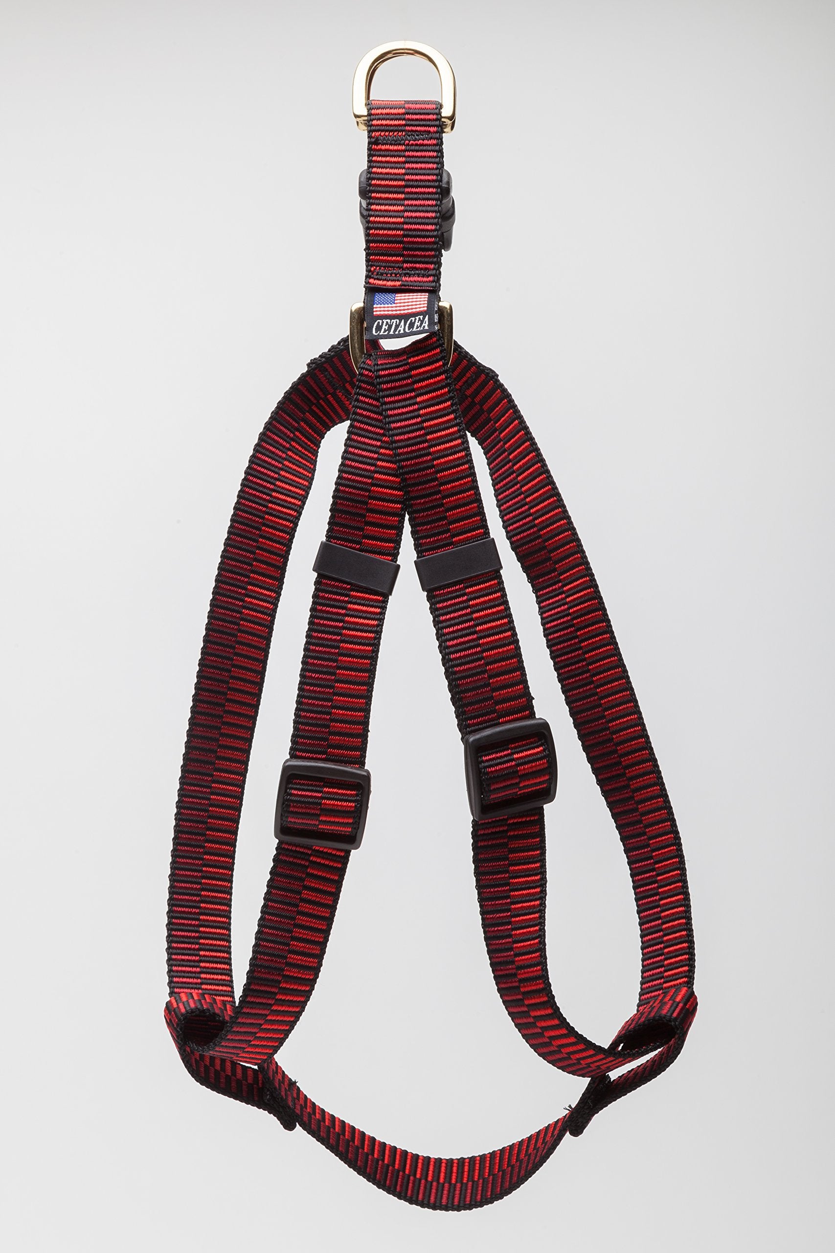 Cetacea Step-In Pet/Dog Harness - Webbing Width 1' Distance Around Torso 22' - 33' - Large - Step 4 Red Pattern