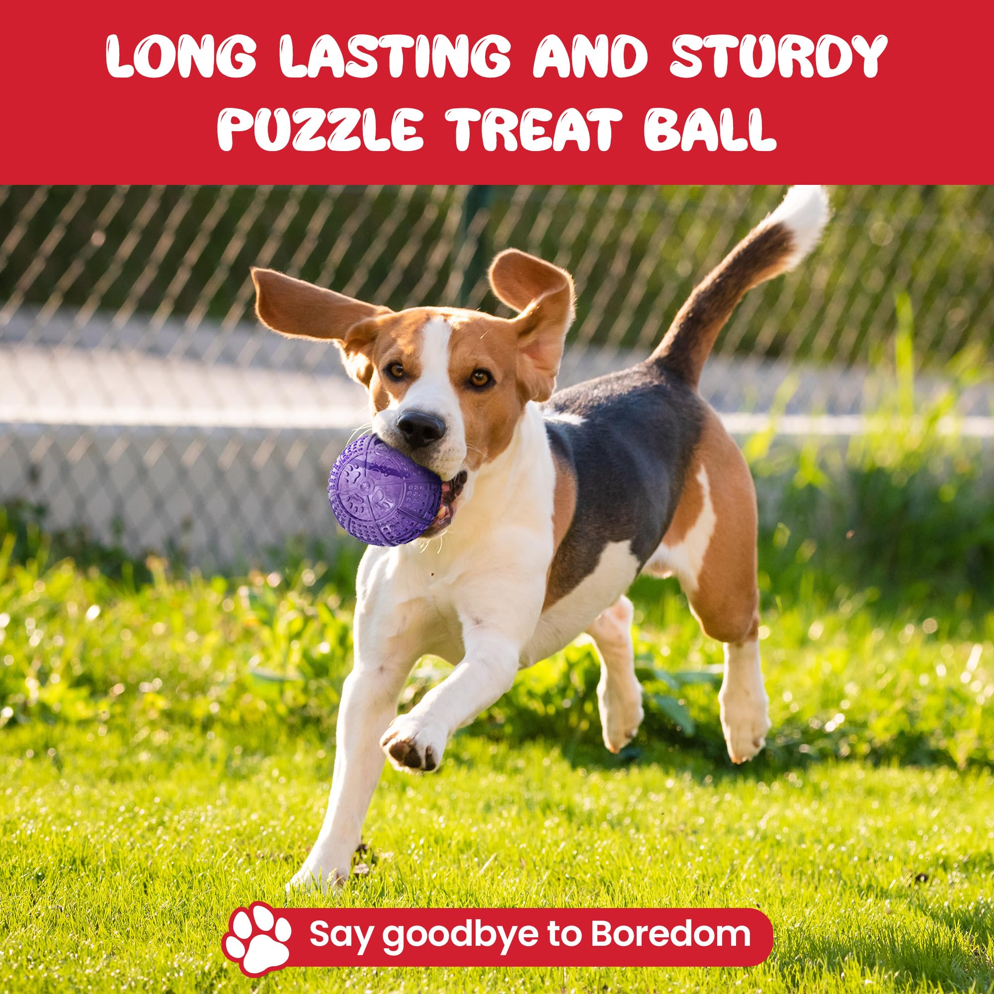 Ethical Pets Dura Brite Treat Ball Dog Toy,Medium Breeds