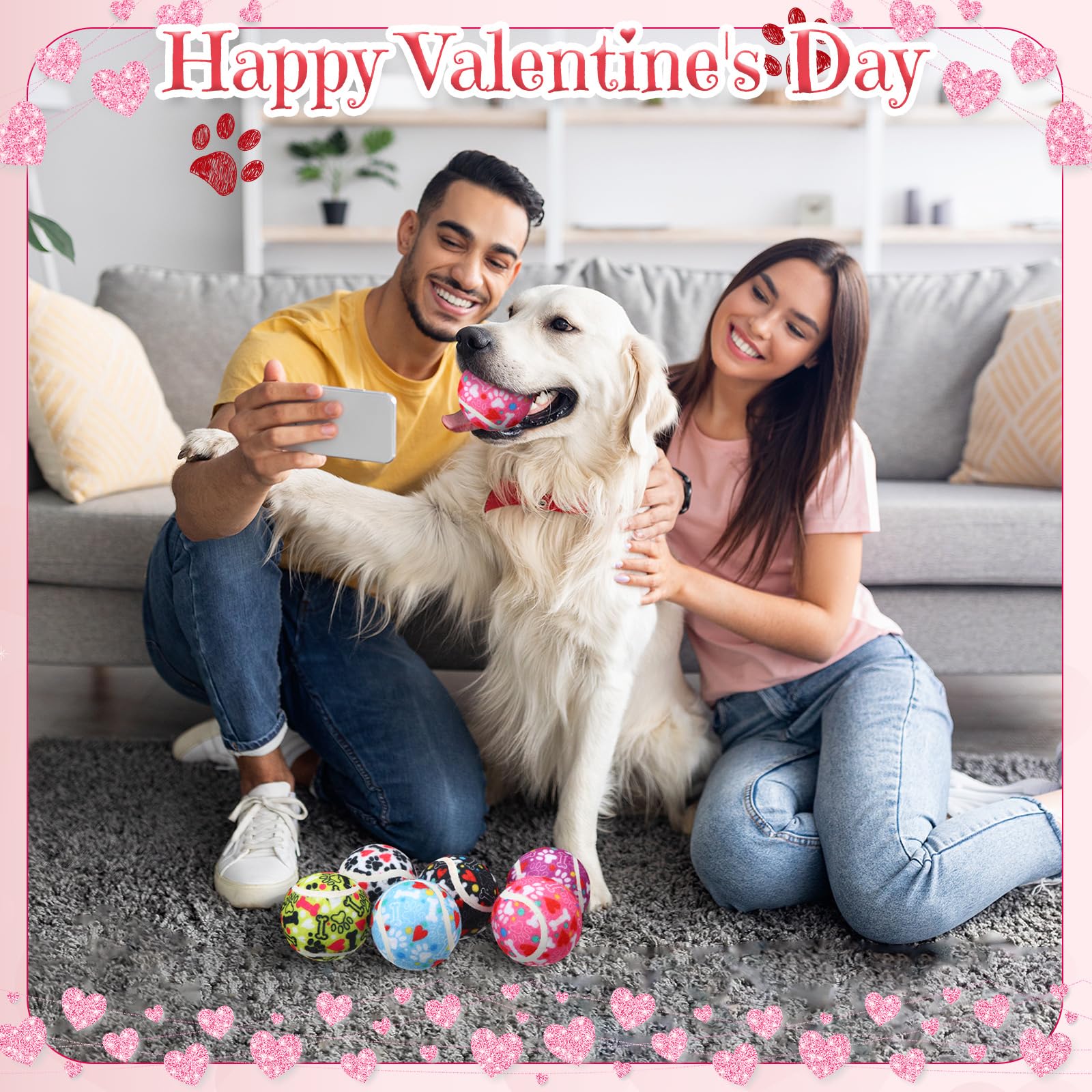 Suilung 36 Pcs Dog Squeaky Tennis Balls 2.5 Inch Interactive Pet Toys Ball For Small Medium Large Dog Plush Chew Toys Teeth Clea