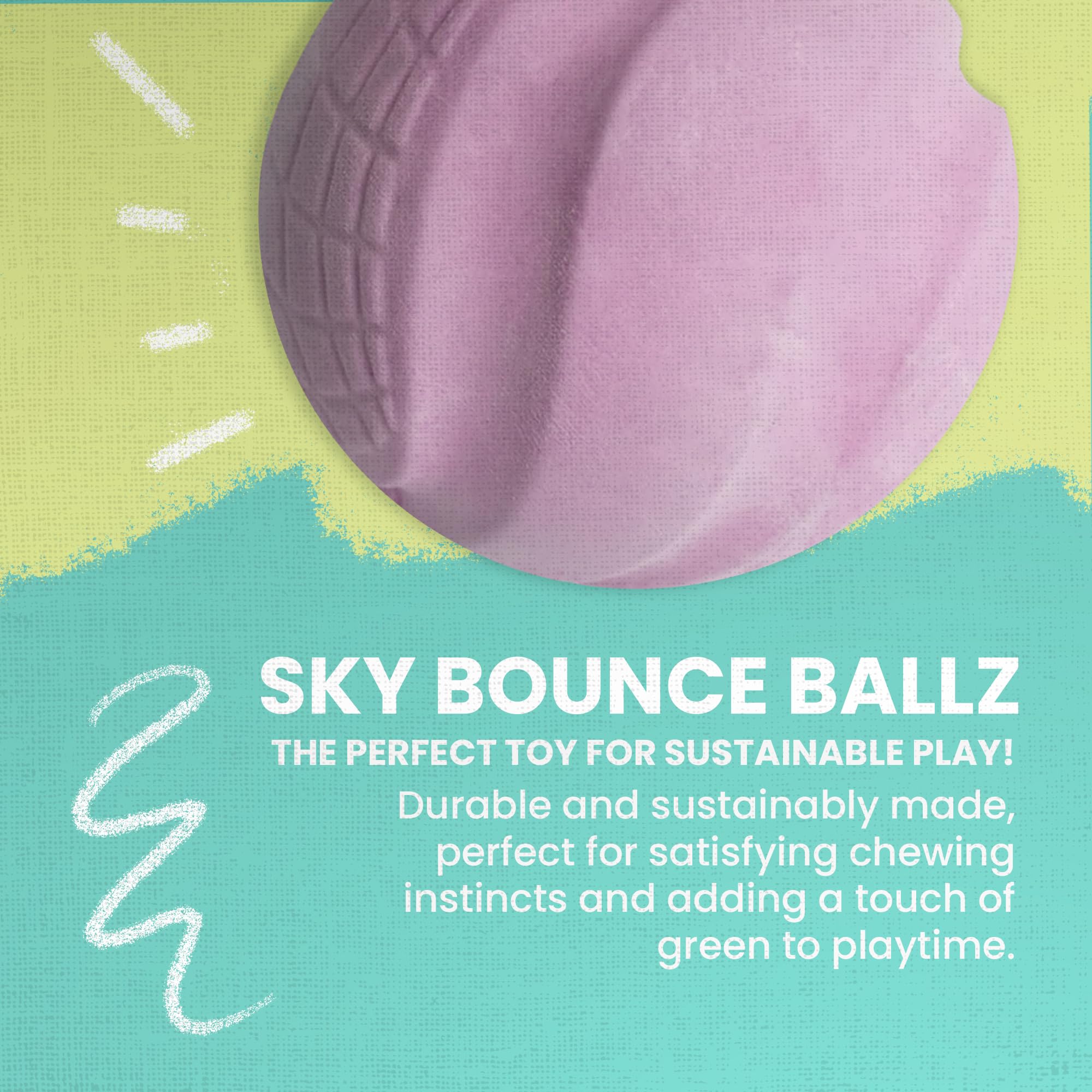 Snugarooz Sky Bounce Ball For Puppies – Pink - 3 Inch Durable Rubber Ball - Ideal For Fetch And Playtime - Aids Dental Health - Eco Friendly