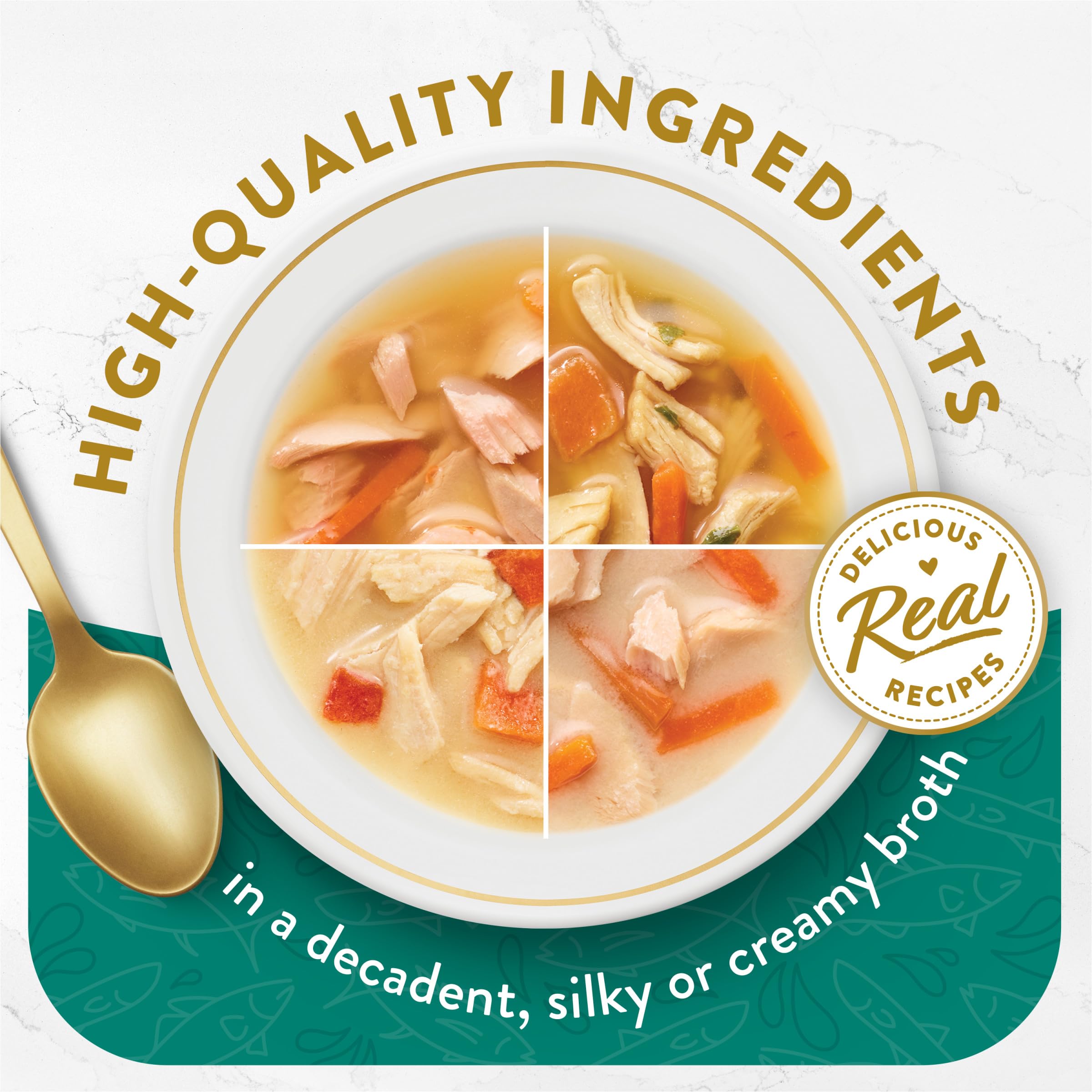 Purina Fancy Feast Broth Complement Chicken and Seafood Lickable Grain Free Wet Cat Food Variety Pack - (Pack of 20) 1.4 oz. Pou