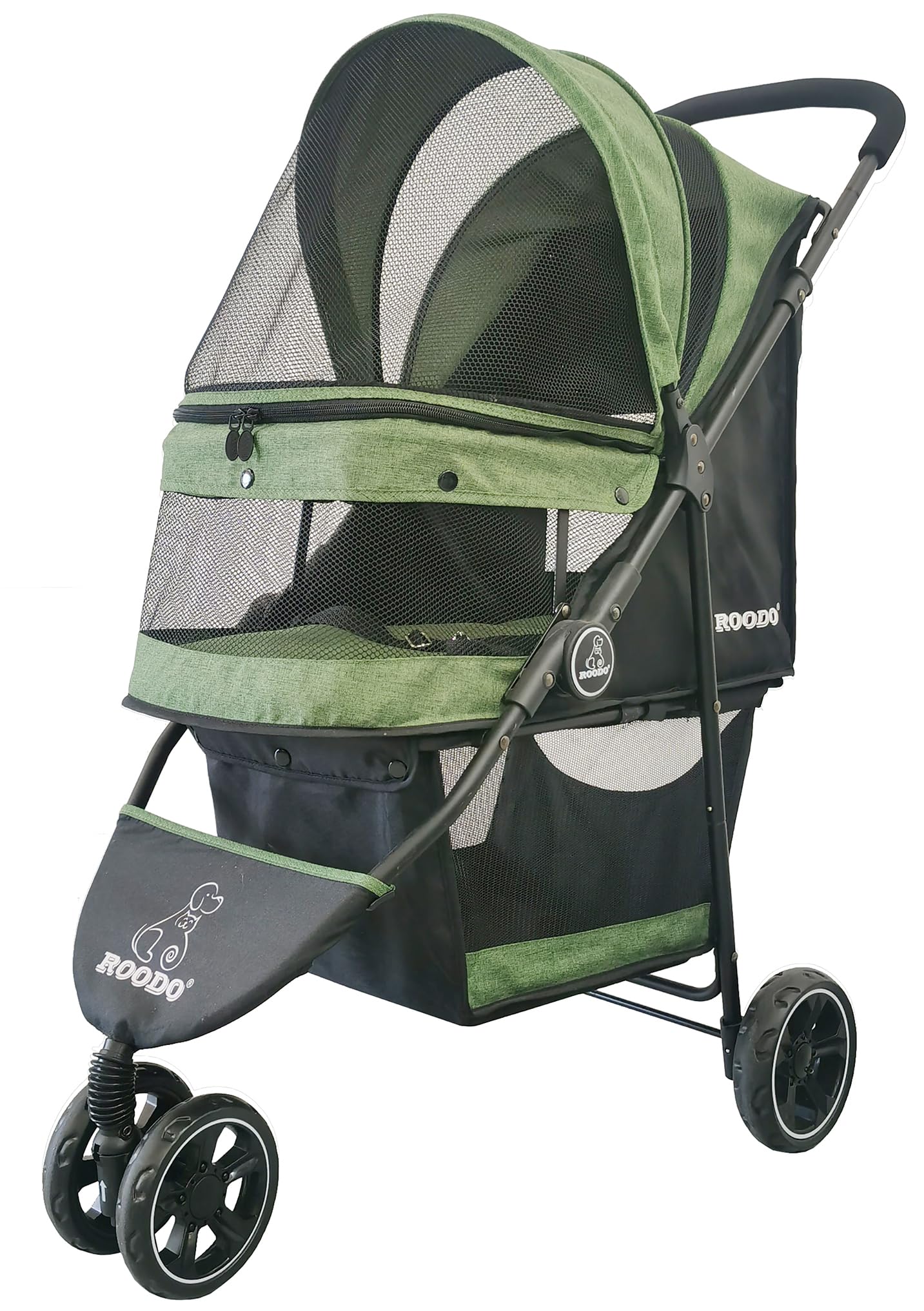 Roodo 3 Wheel Pet Stroller Best Lightweight Foldable Compact Portable Jogger All Terrain Travel Pet Gear Puppy Kitty Stroller Fo
