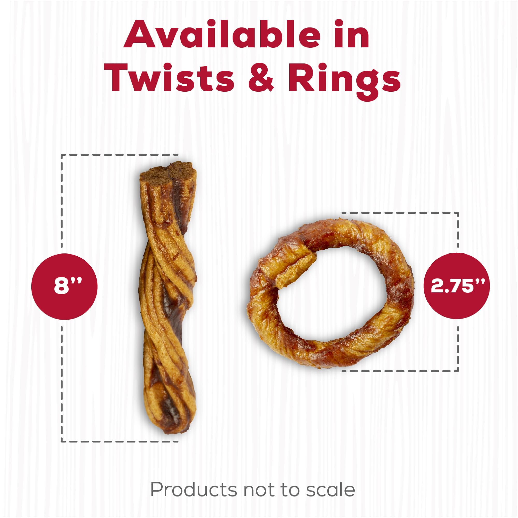 Country Kitchen Rawhide Free Rings Dog Chews, Made with Real Beef, 7 Count