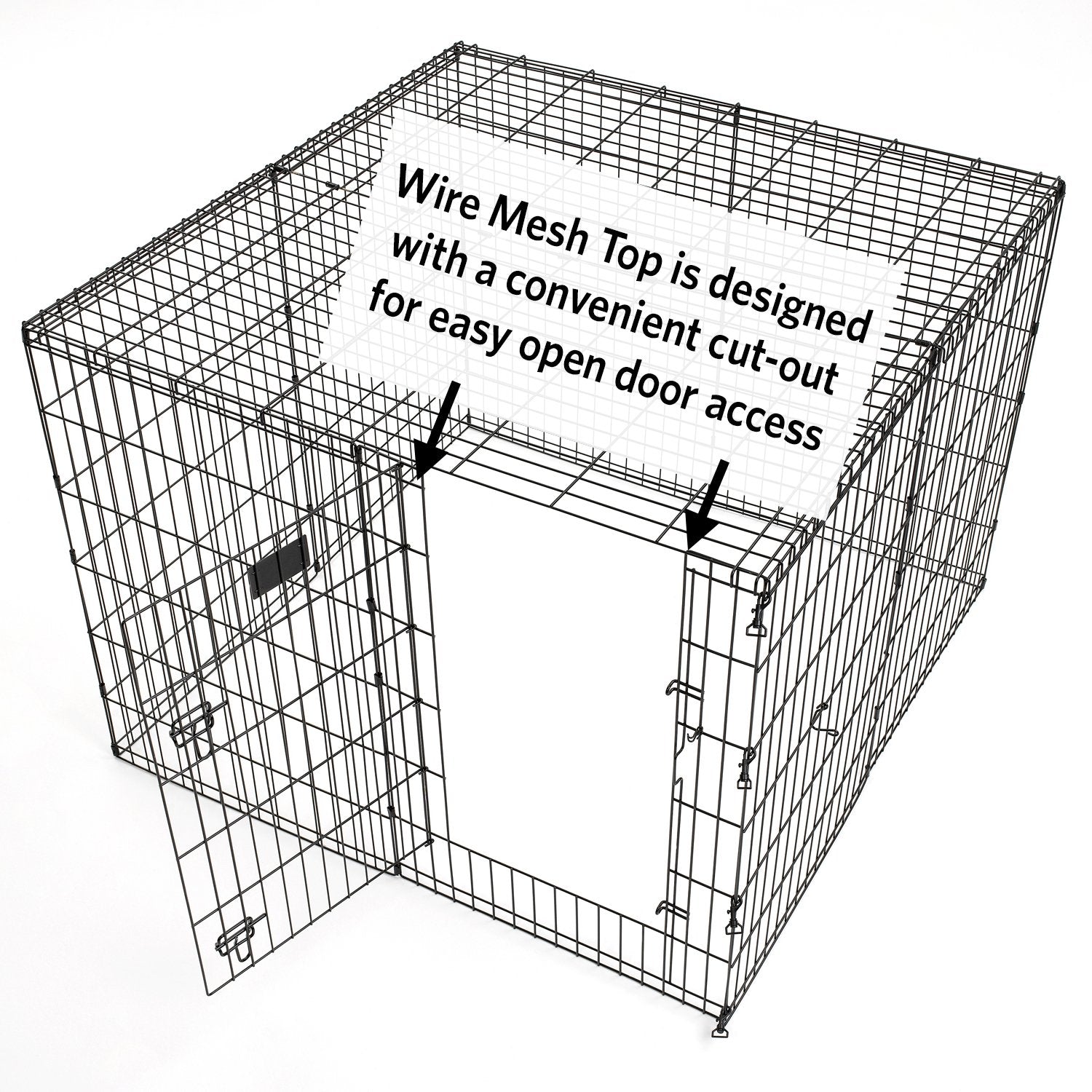 MidWest Homes for Pets Exercise Pen with Wire Mesh Top, Metal, White/Tan, Model 540-WM