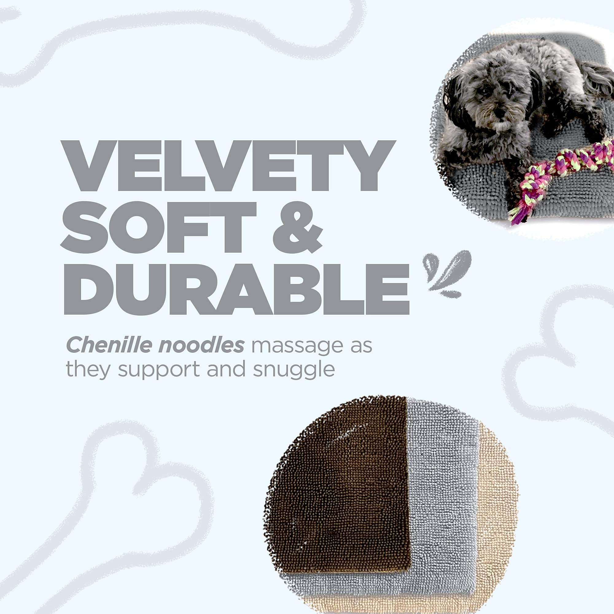 Soggy Doggy Crate Mate Dog Bed, Microfiber Chenille Dog Mats, Comfy Dog Mats for Sleeping & Drying, Ultra-Absorbent Dog Beds & F