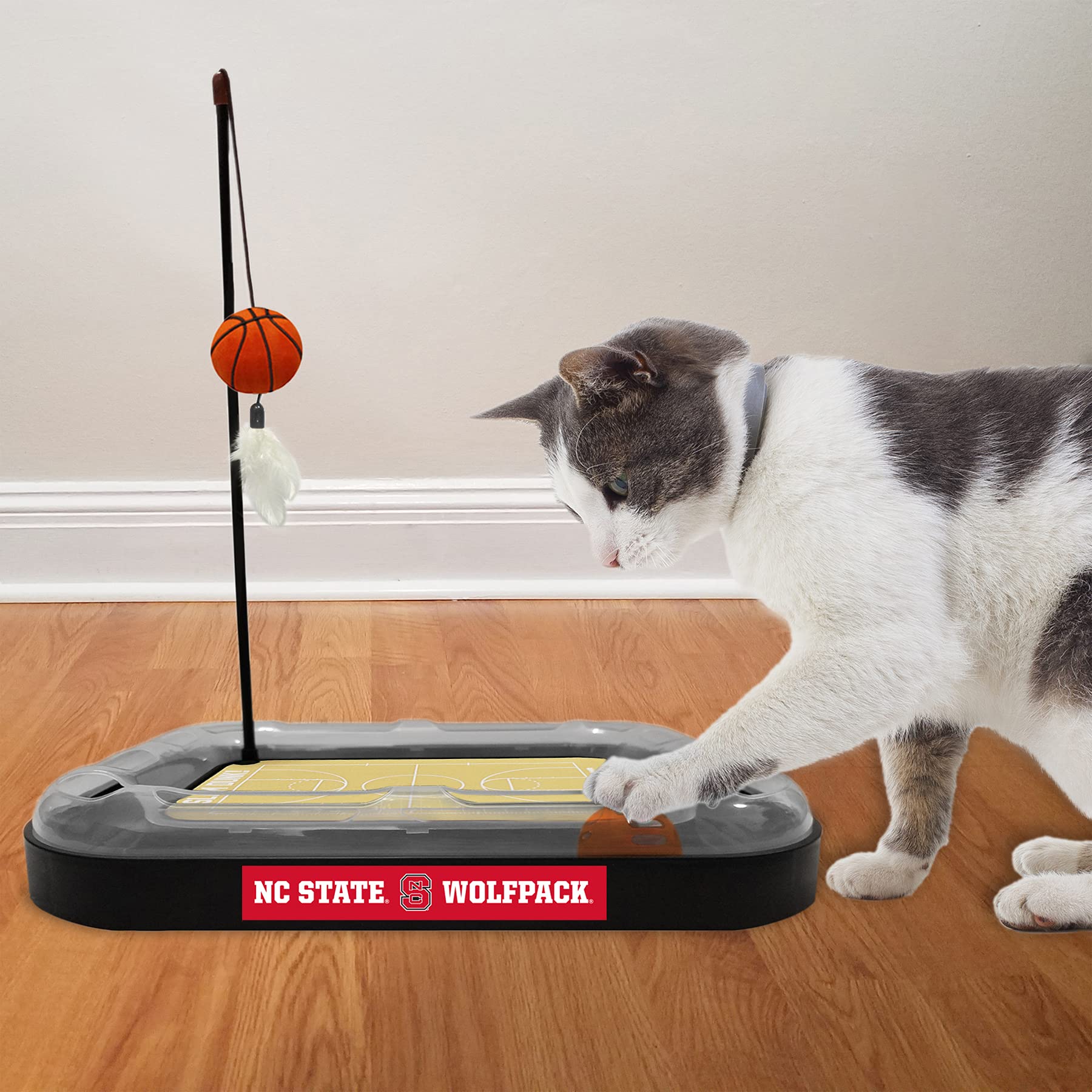Cat Scratch Toy Ncaa North Carolina State Wolfpack Reversible Basketball Court Felt/Cardboard Cat Scratcher Toy. Interactive Cat