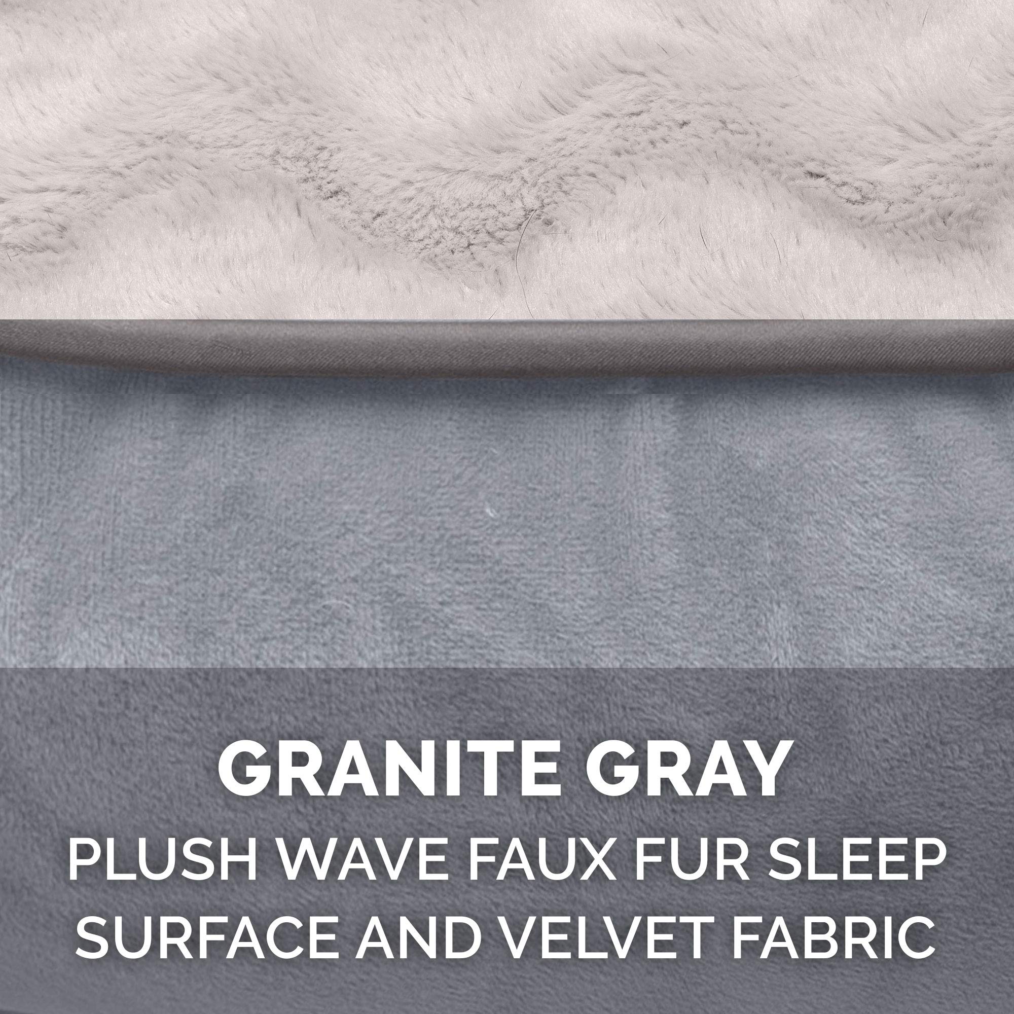 Furhaven Replacement Dog Bed Cover Perfect Comfort Plush & Velvet Waves Sofa-Style, Machine Washable - Granite Gray, Jumbo (X-La