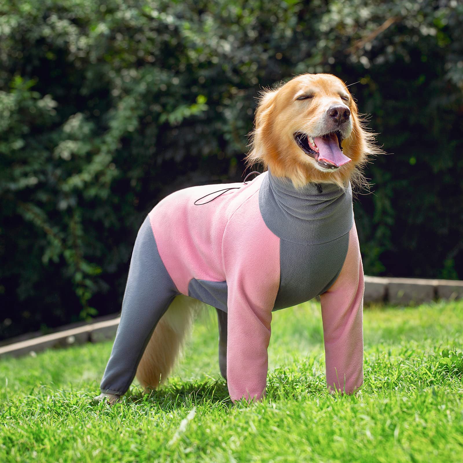 Winter Warm Coats 4-Legs Fleece For Large Medium Dogs, High Collar Cold Weather Coat Full Body Snowsuit Comfort Windproof Sweate