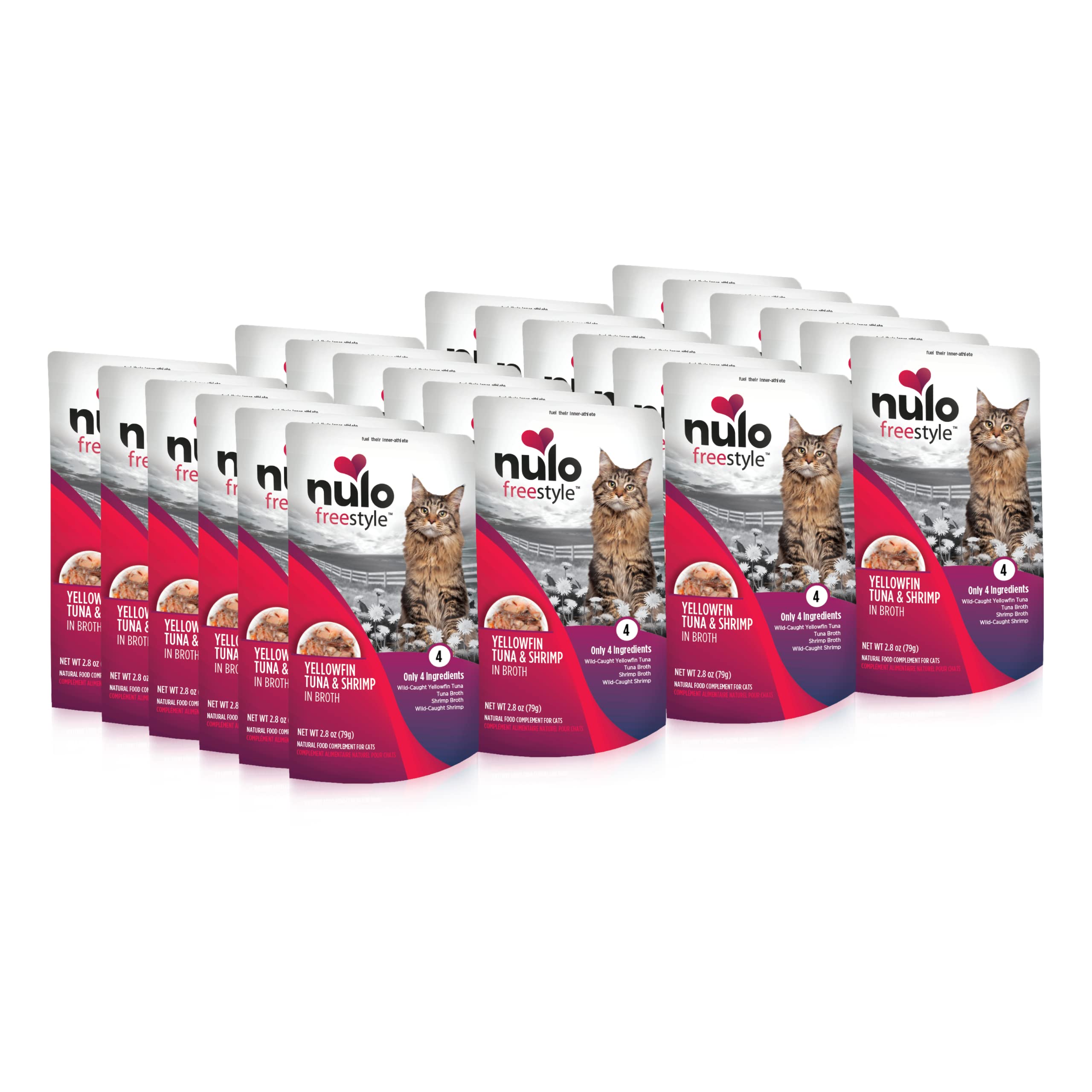 Nulo Freestyle Cat & Kitten Wet Cat Food Pouch, Premium All Natural Grain-Free Soft Cat Food Topper with Amino Acids for Heart H