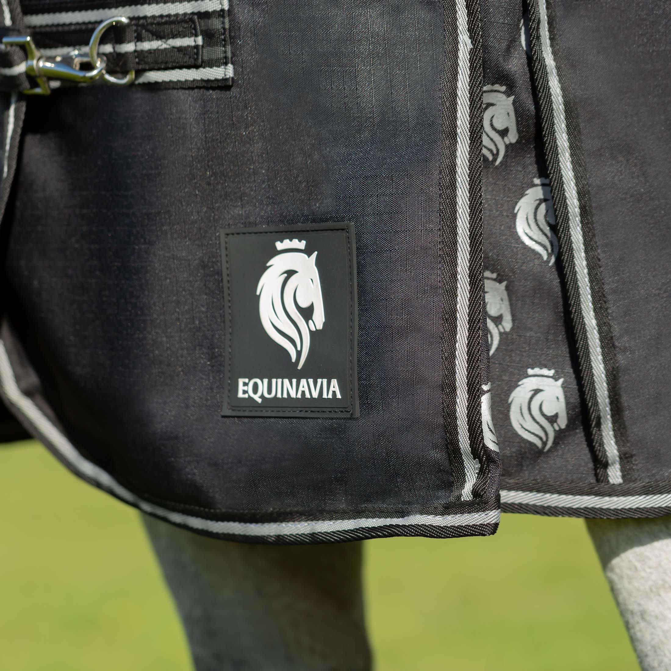Equinavia Norse 200G Medium Weight Horse Blanket | Waterproof Winter Turnout - Black - 66 In - Black - 69 In